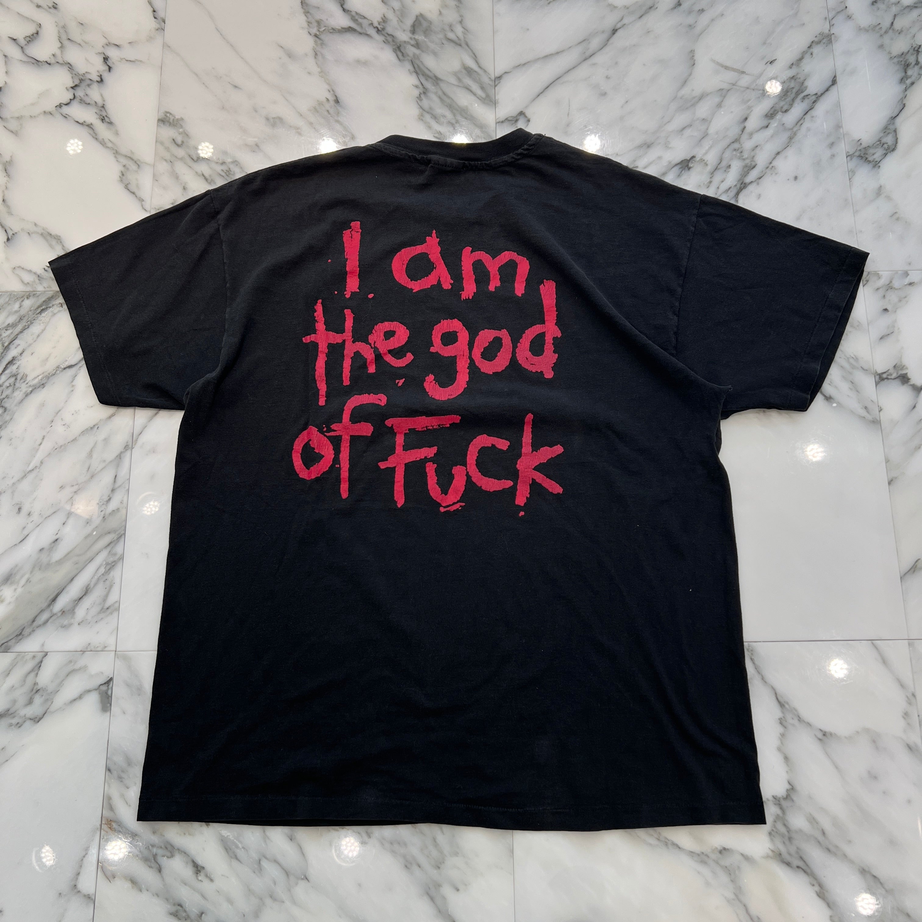 Vintage 90's Marilyn Manson "I AM THE GOD OF FUCK" Hanes S/S Tee Size XL 90's マリリン・マンソン "アイアムザゴッドオブファック" ハーネス社製 Tシャツ サイズXL