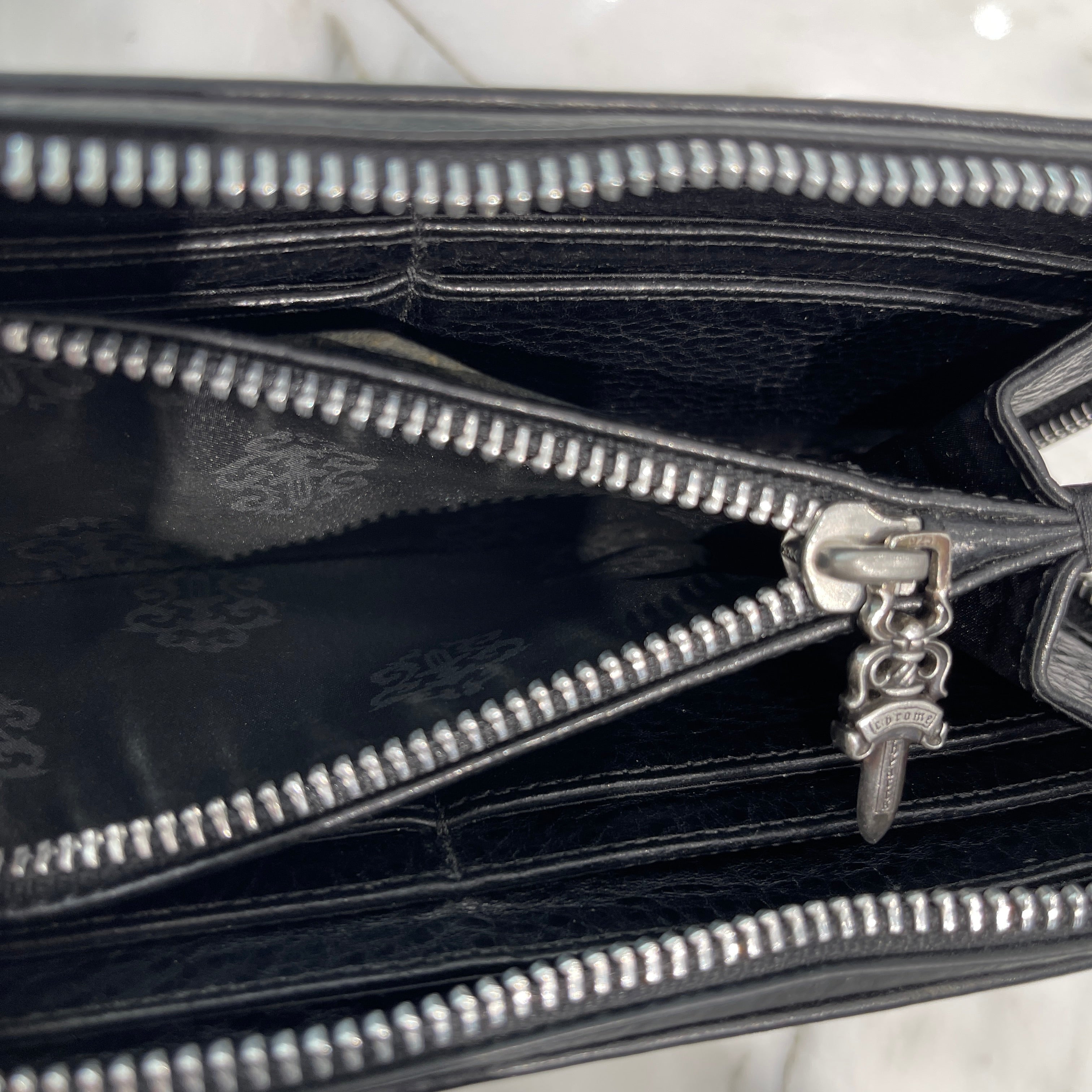 CHROME HEARTS Scroll Label REC F ZIP #2 Leather Wallet クロムハーツ スクロールラベル レック F ジップ #2 レザー ウォレット