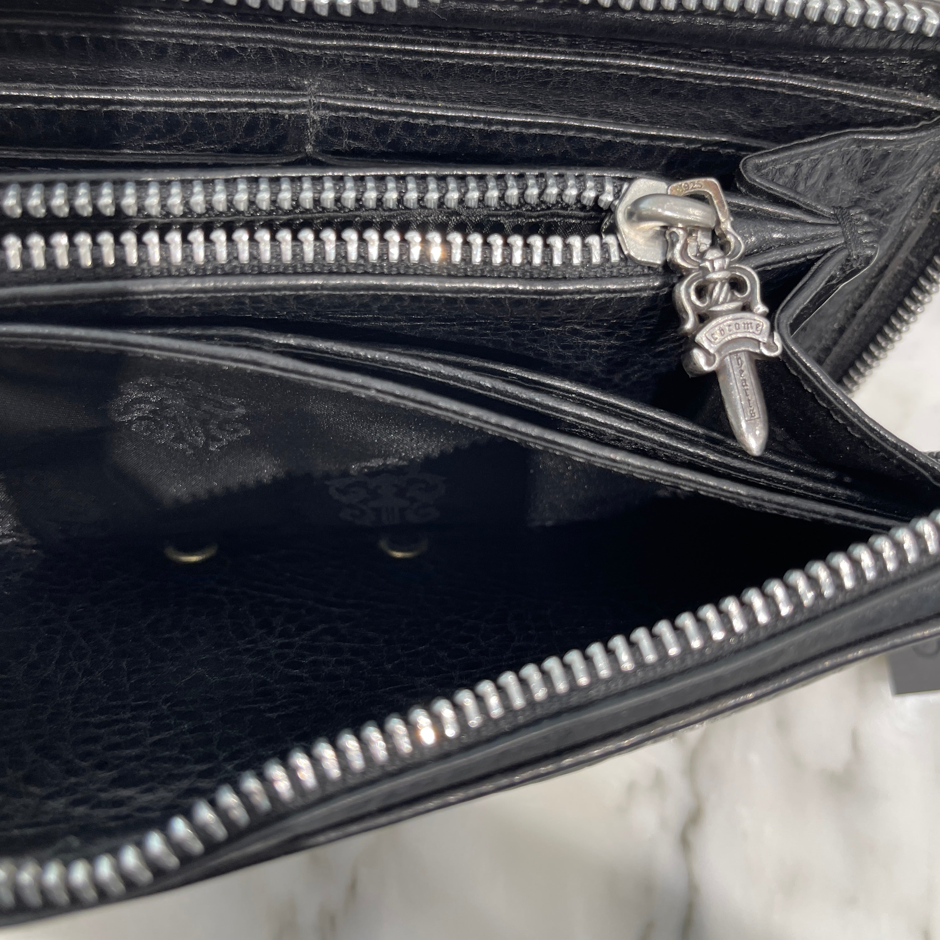 CHROME HEARTS Scroll Label REC F ZIP #2 Leather Wallet クロムハーツ スクロールラベル レック F ジップ #2 レザー ウォレット