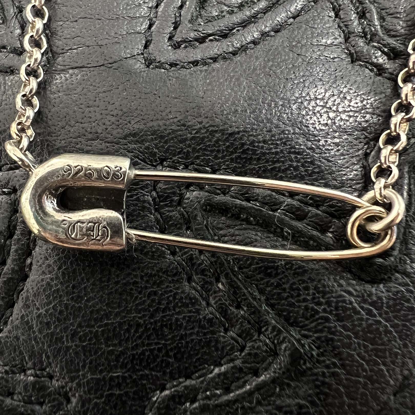 CHROME HEARTS Safety Pin Pendant Top Roll Chain Necklace Size 16 Inch クロムハーツ セーフティピン ペンダントトップ ロールチェーン ネックレス サイズ16インチ