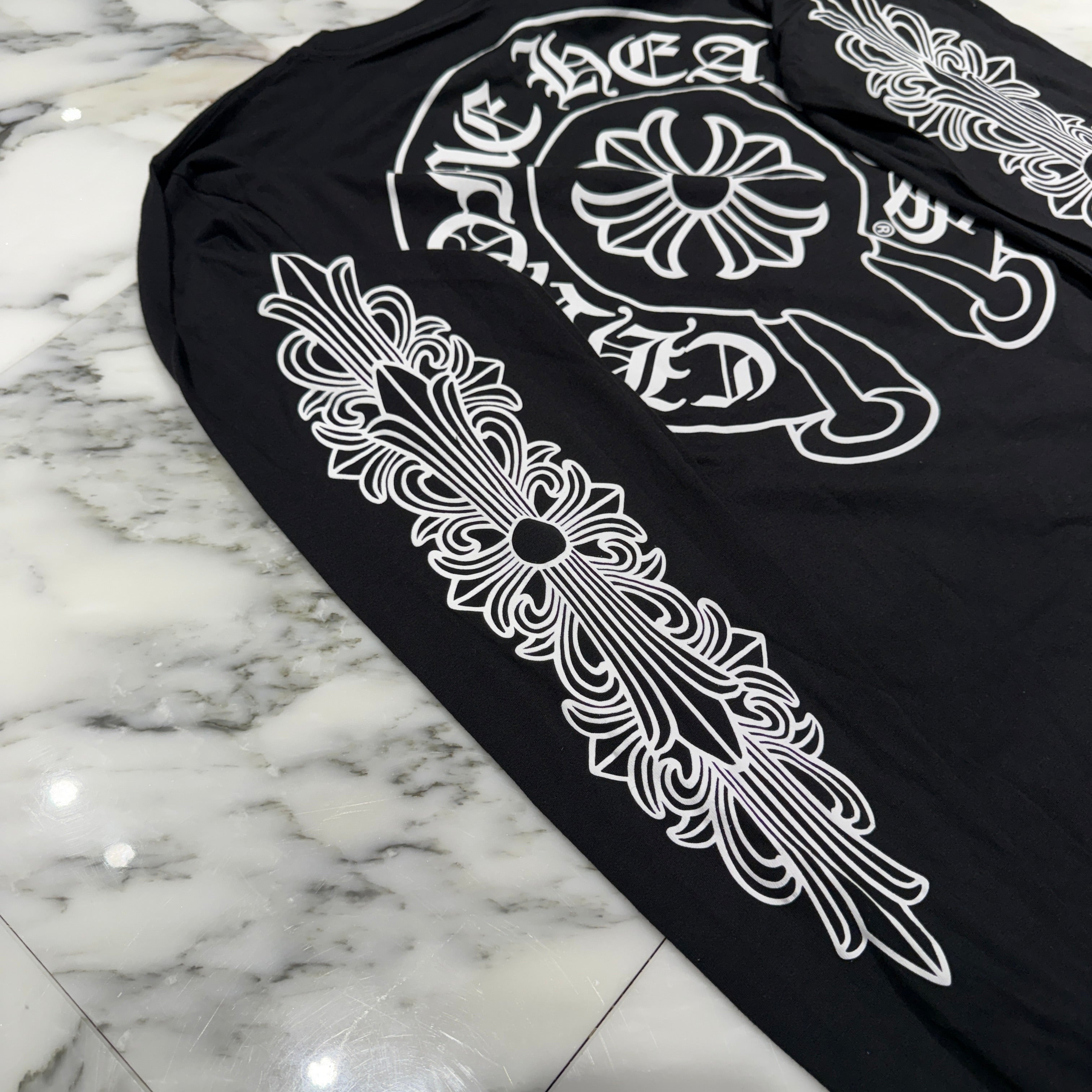 CHROME HEARTS NEW YORK Limited Floral Cross Horseshoe Long Sleeve Tee Size M クロムハーツ ニューヨーク限定 フローラルクロス ホースシュー ロングスリーブTシャツ サイズM