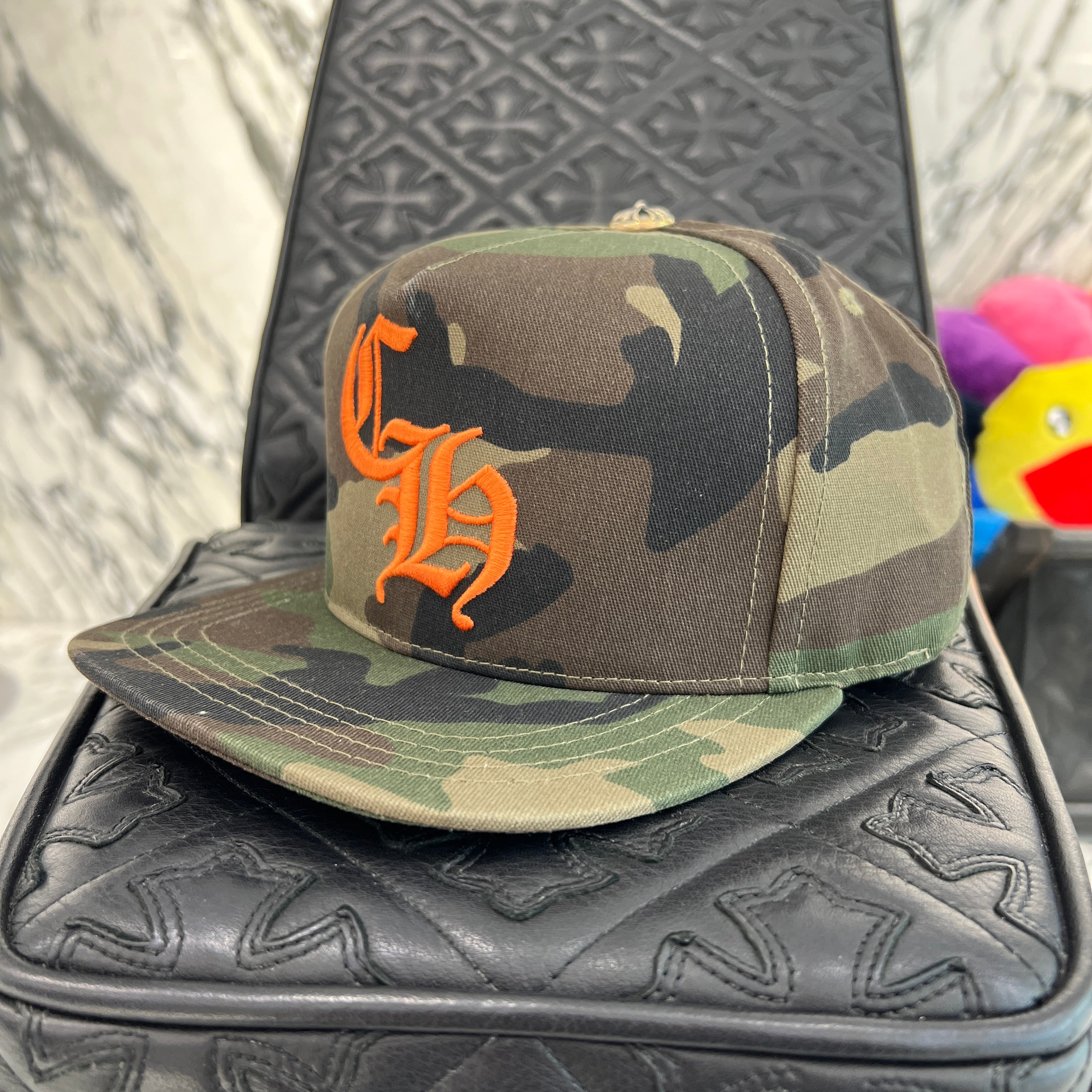 CHROME HEARTS CH Logo Embroidery Camo Baseball Cap Size ONE