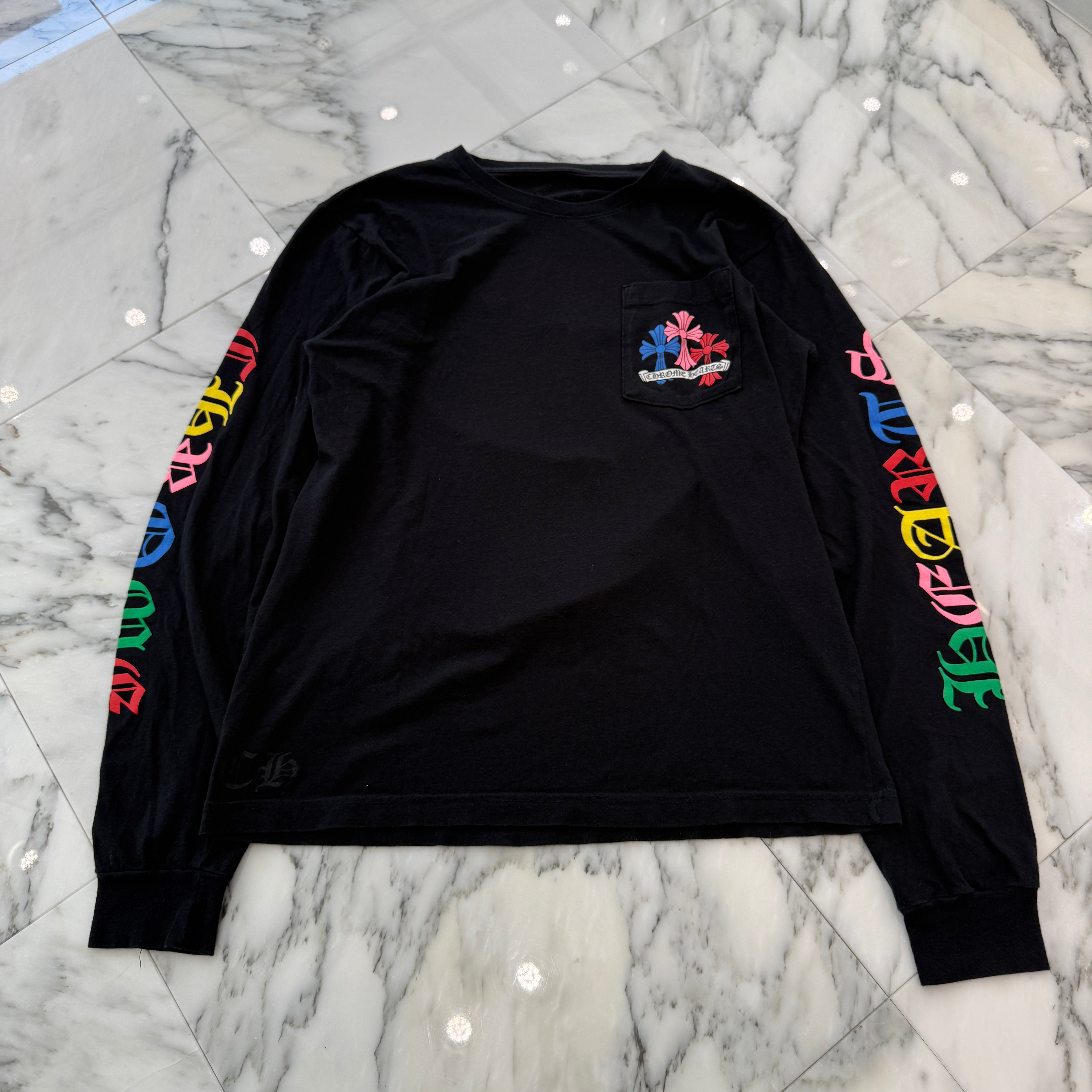 クロムハーツ ロンT マルチカラー セメタリークロス ブラック M CHROME HEARTS 銀座店 クロムハーツ マルチカラー セメタリー