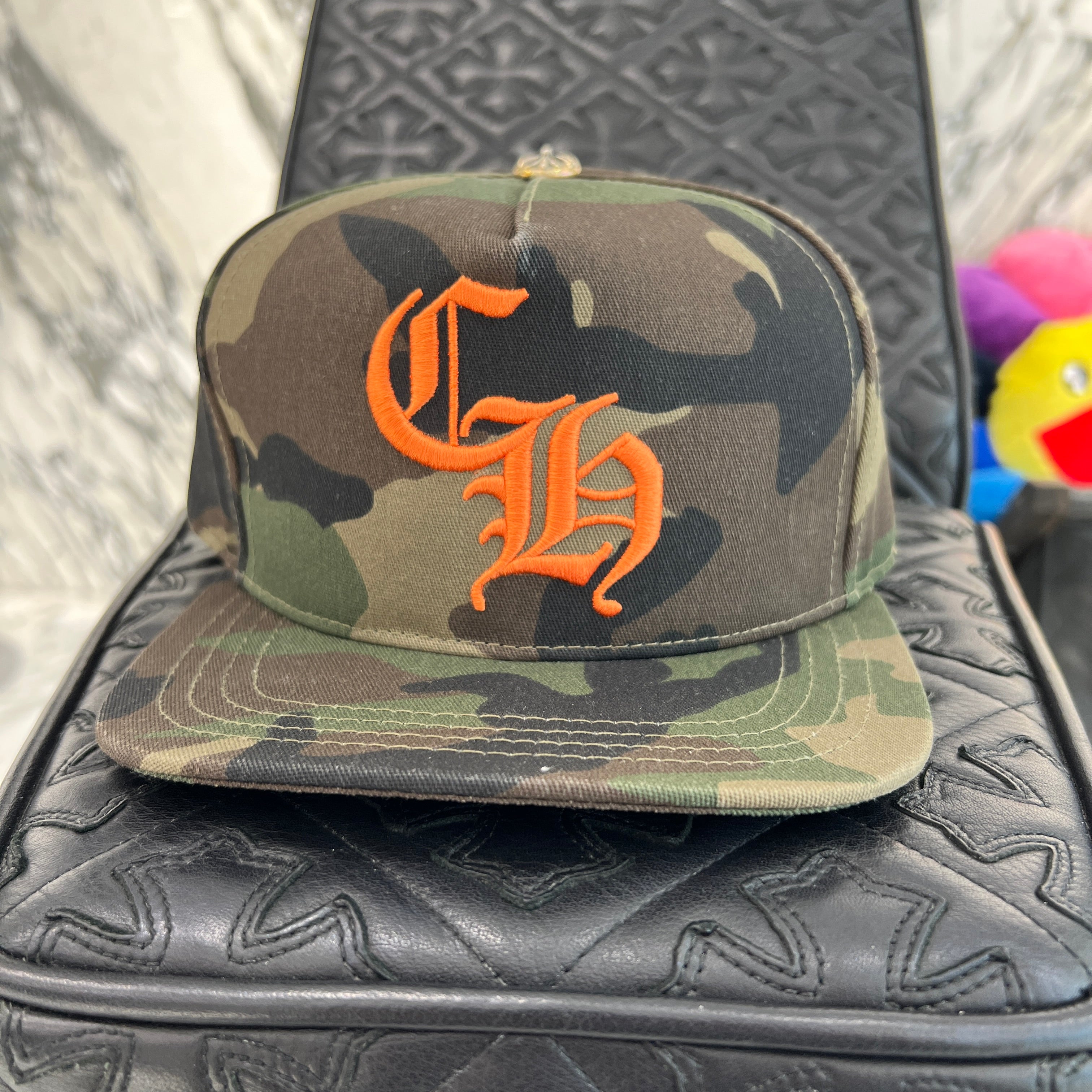 CHROME HEARTS DAGGER カーキ 刺繍キャップ Cap Chrome Hearts Olive Dagger Logo Silver Button Cap - SRM