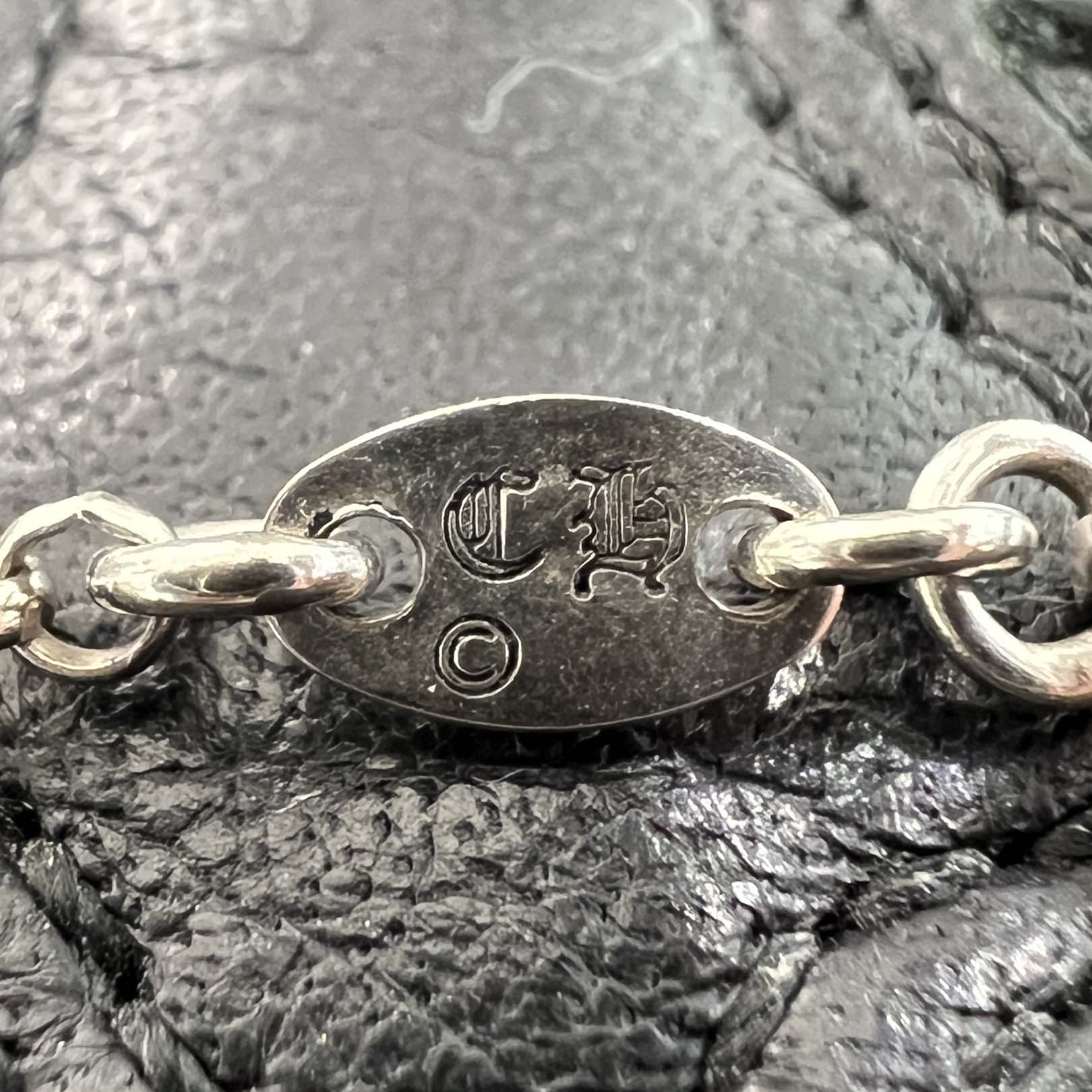 CHROME HEARTS Safety Pin Pendant Top Roll Chain Necklace Size 16
