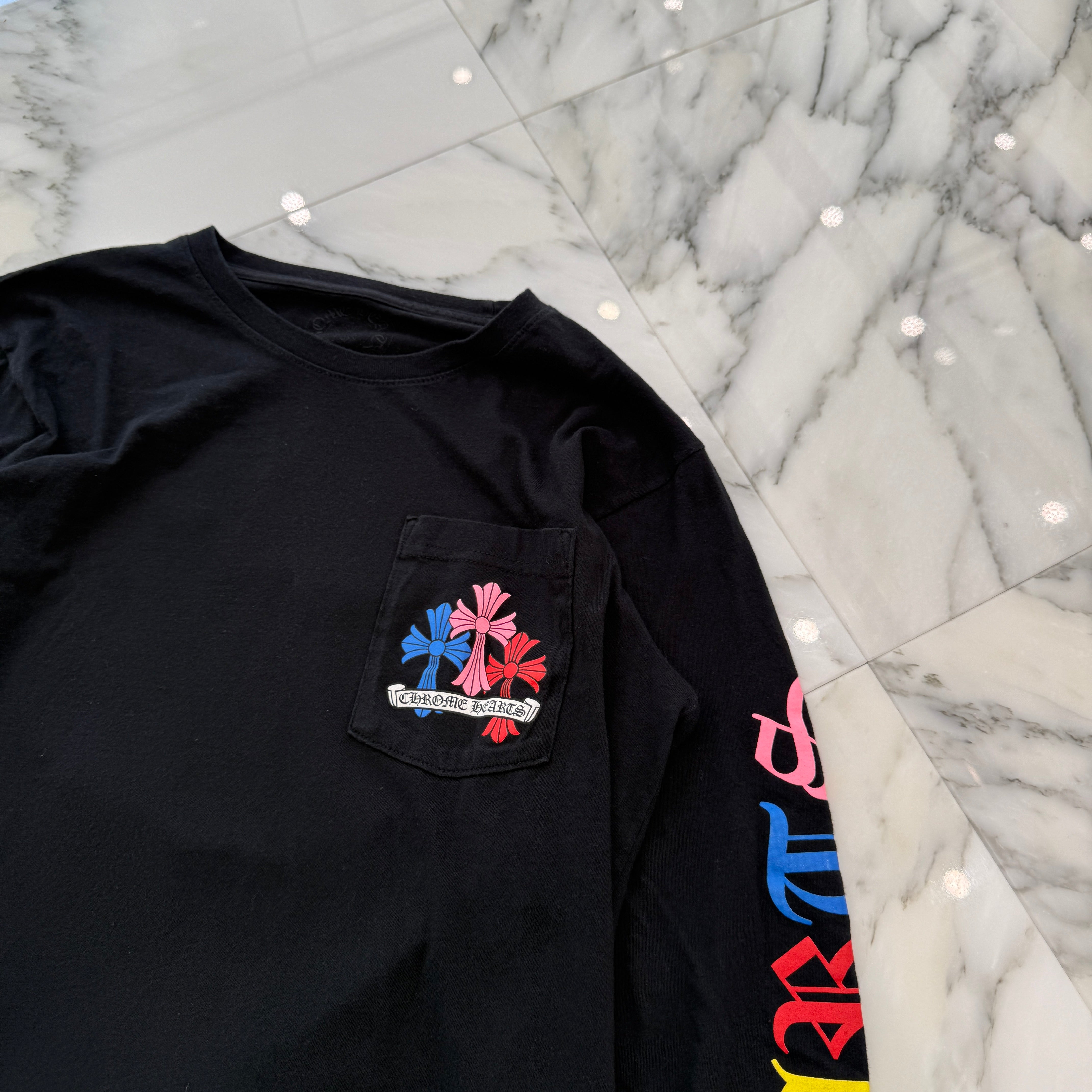 クロムハーツ ロンT マルチカラー セメタリークロス ブラック M CHROME HEARTS 銀座店 クロムハーツ マルチカラー セメタリー