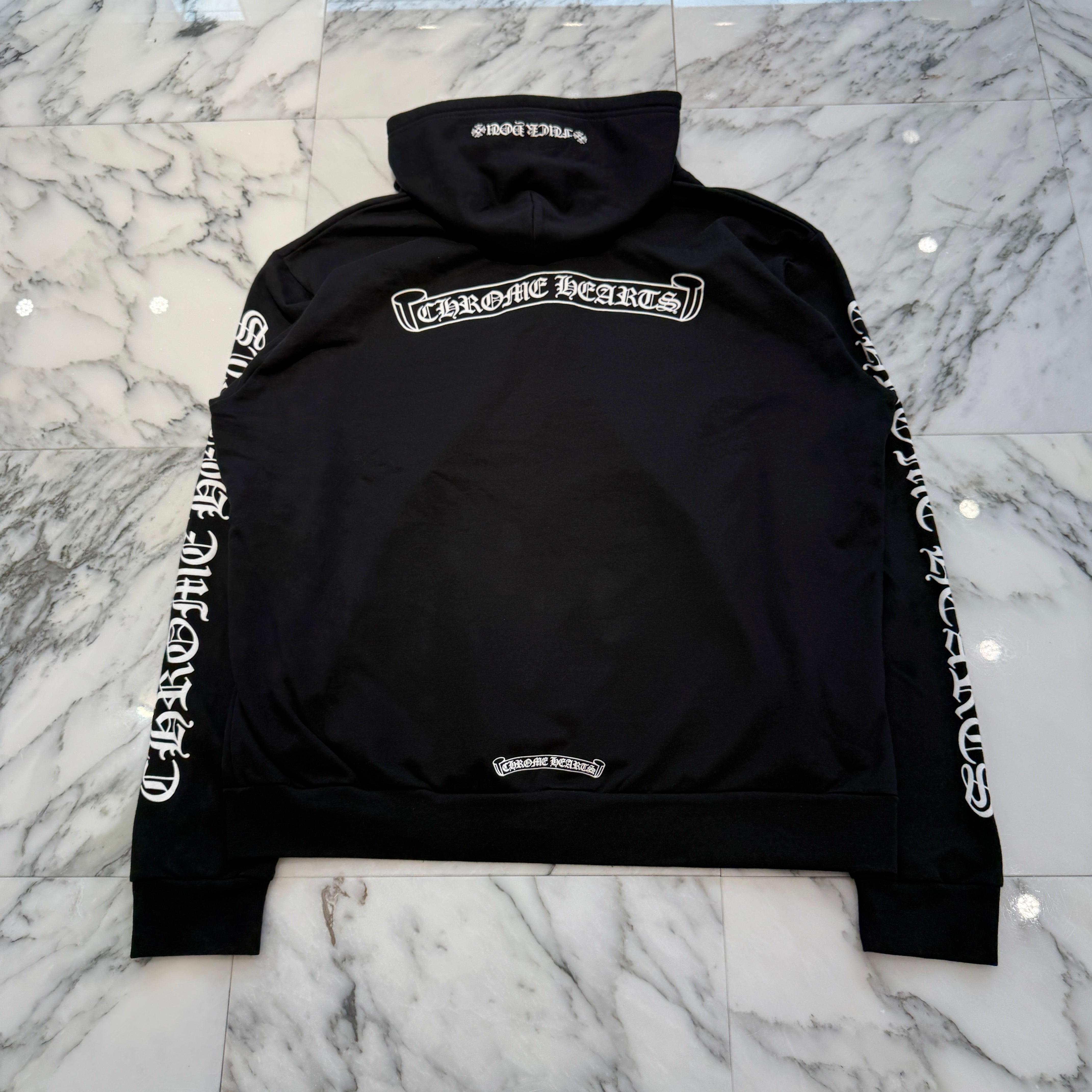 CHROME HEARTS FUCK YOU Back Scroll Label Logo Zip Up Hoodie Size L クロムハーツ ファックユー バックスクロールラベルロゴジップアップフーディ サイズL