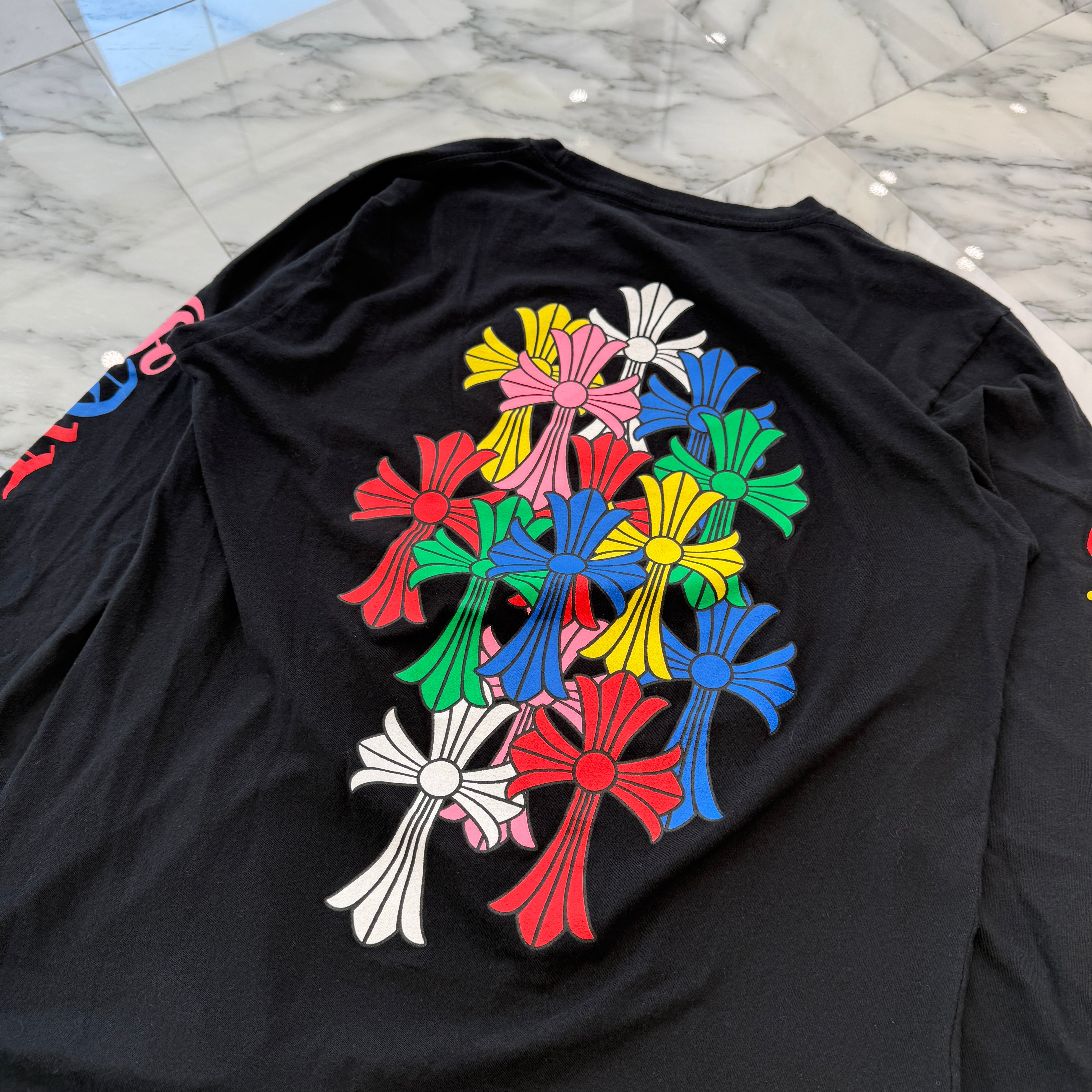 CHROME HEARTS 2021SS MLTCOL CEM CRS Long Sleeve Tee Size M クロムハーツ マルチカラー セメタリークロス ロングスリーブTシャツ サイズM