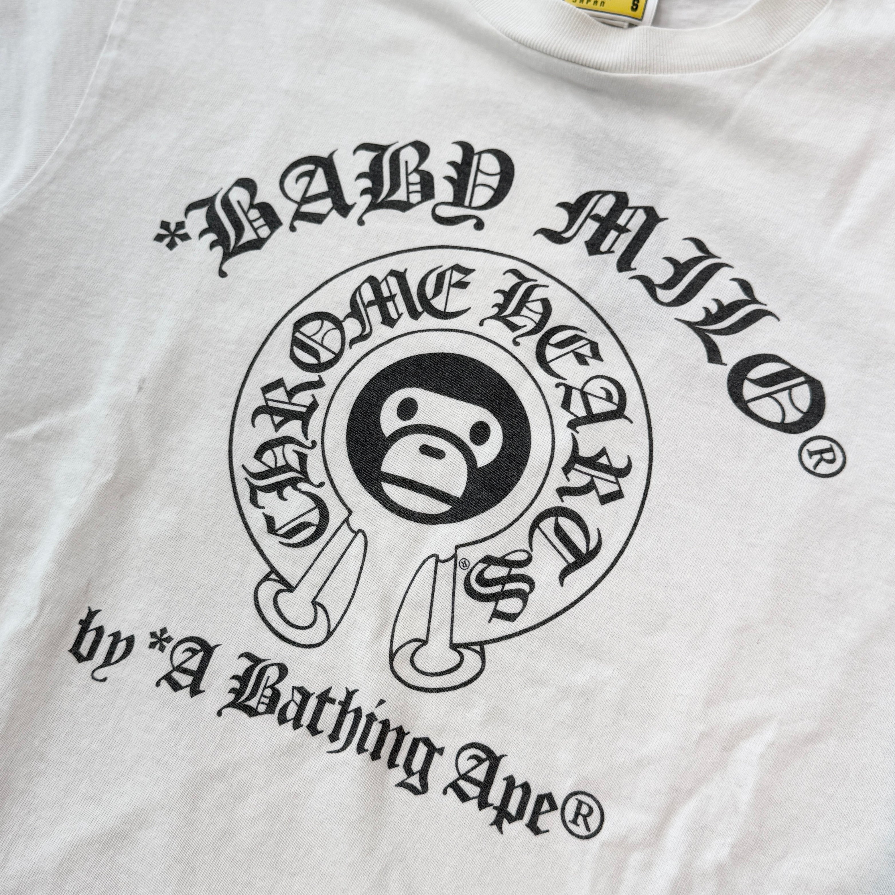 CHROME HEARTS Tシャツ 半袖 APE ベビーマイロ ブラック S A BATHING APE - CHROME HEARTS Tシャツ 半袖 APE ベビーマイロ