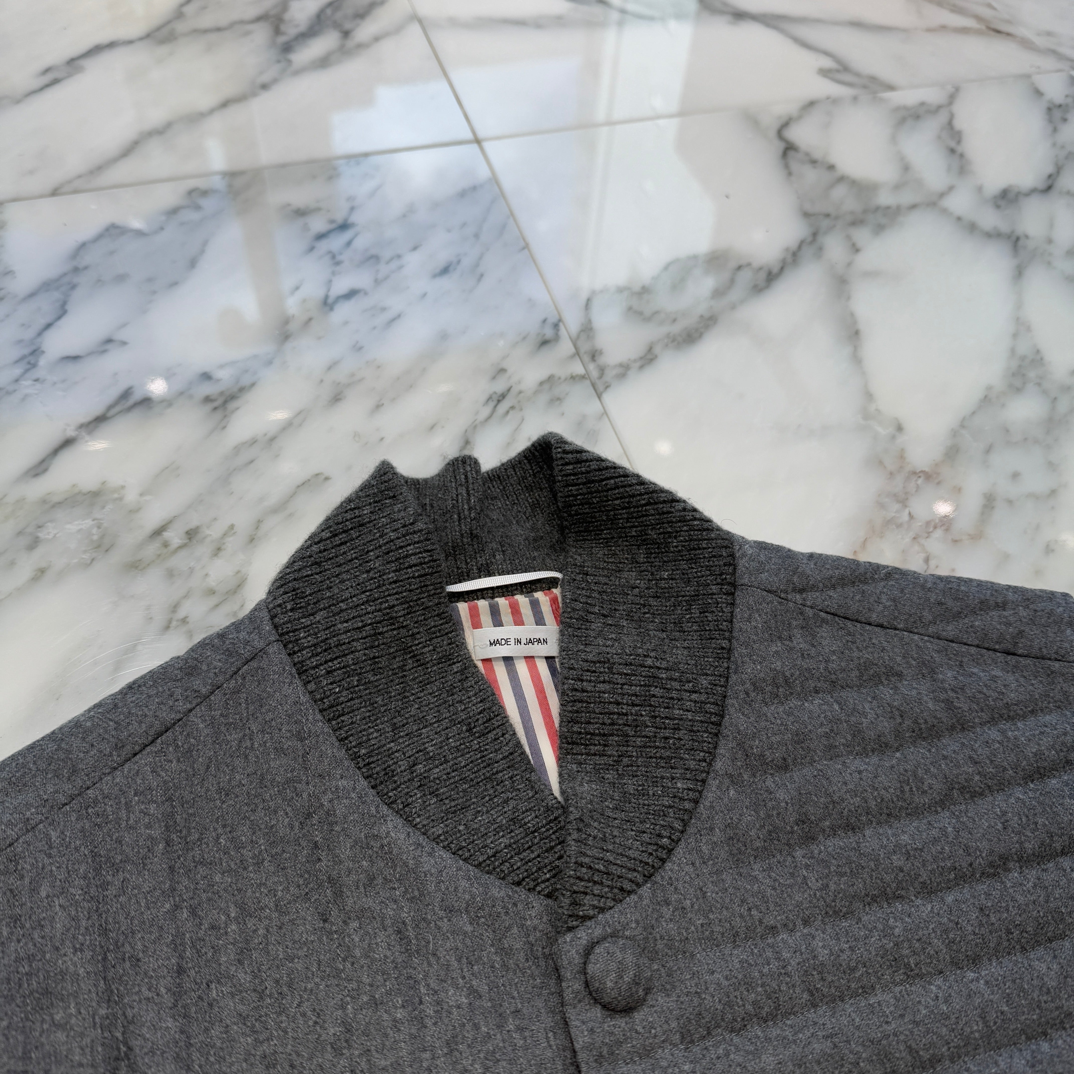 THOM BROWNE 2022AW Quilting Wool Down Vest MVU015A00021 Size 0 トムブラウン キルティング ウール ダウンベスト サイズ0