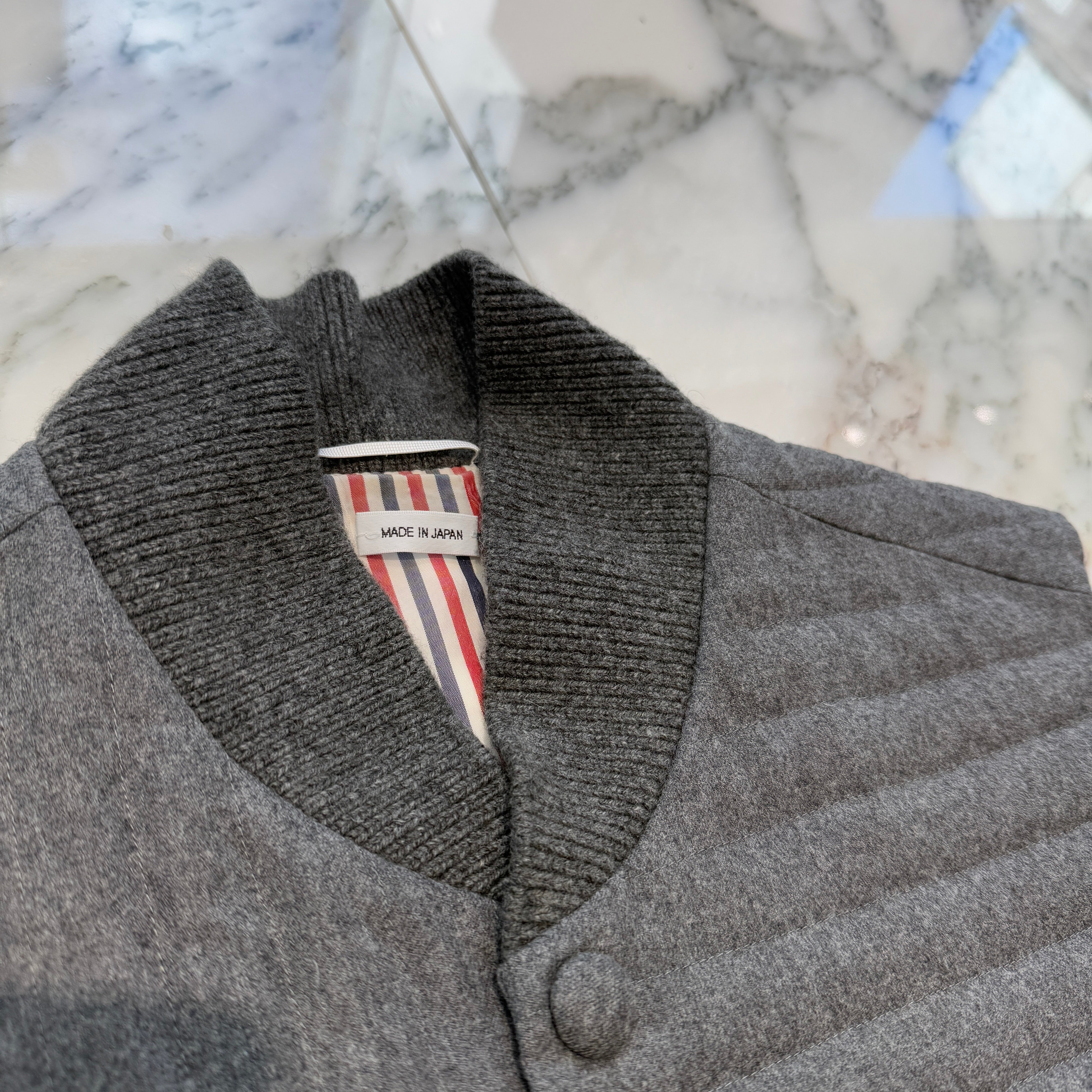 THOM BROWNE 2022AW Quilting Wool Down Vest MVU015A00021 Size 0 トムブラウン キルティング ウール ダウンベスト サイズ0