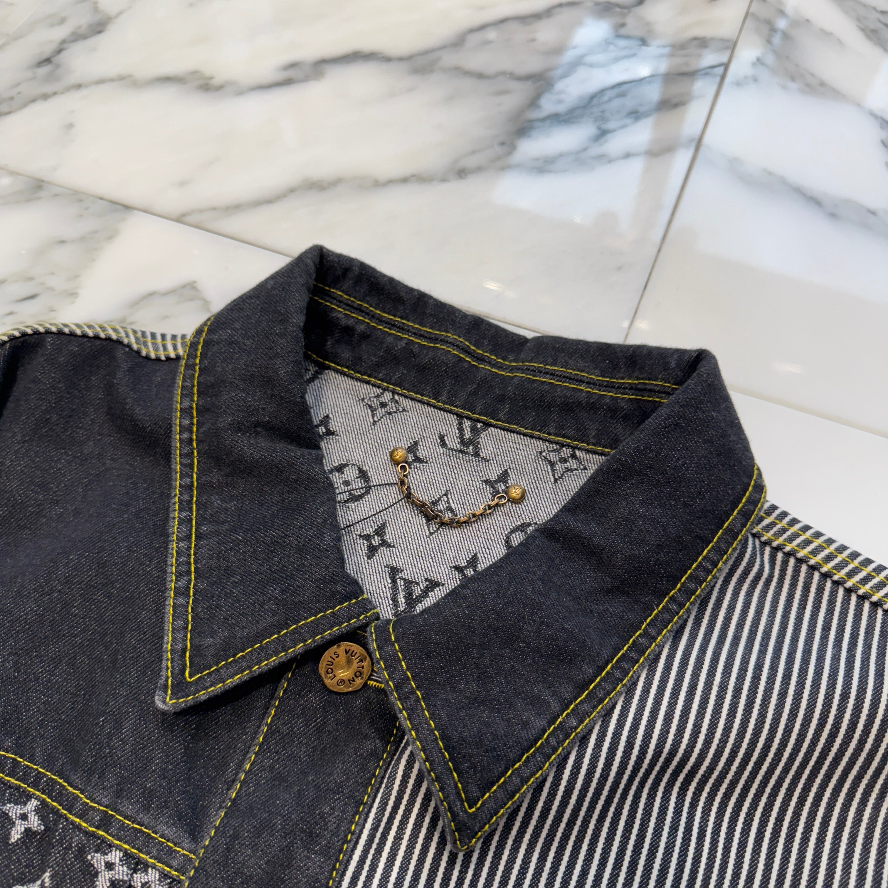 LOUIS VUITTON × NIGO 2022SS Monogram Crazy Denim Jacket 1A9K64 Size 54 ルイヴィトン × ニゴー モノグラムクレイジー デニムジャケット サイズ54