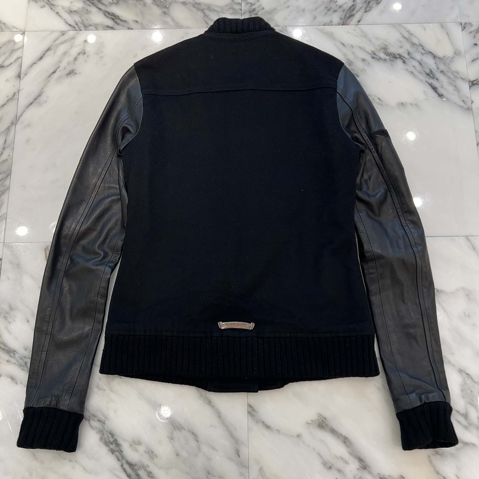 CHROME HEARTS LETTERMAN Star Leather Patch Blouson Jacket Size S クロムハーツ レターマン スターレザーパッチ ブルゾンジャケット サイズS