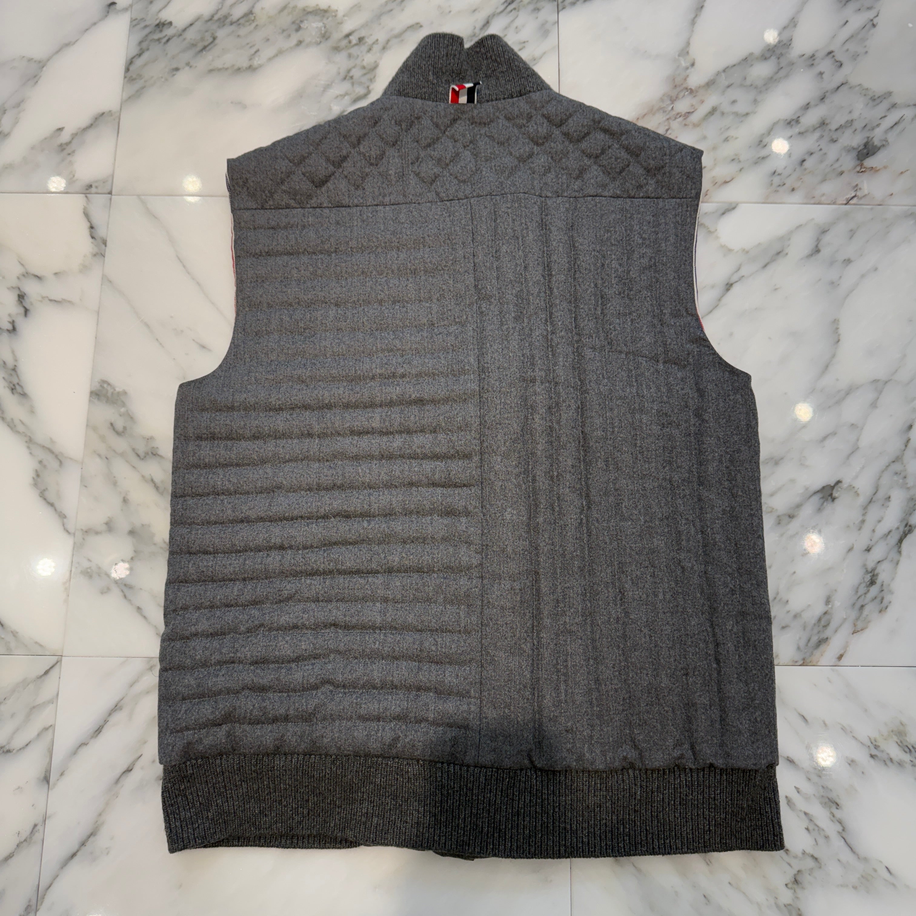THOM BROWNE 2022AW Quilting Wool Down Vest MVU015A00021 Size 0 トムブラウン キルティング ウール ダウンベスト サイズ0
