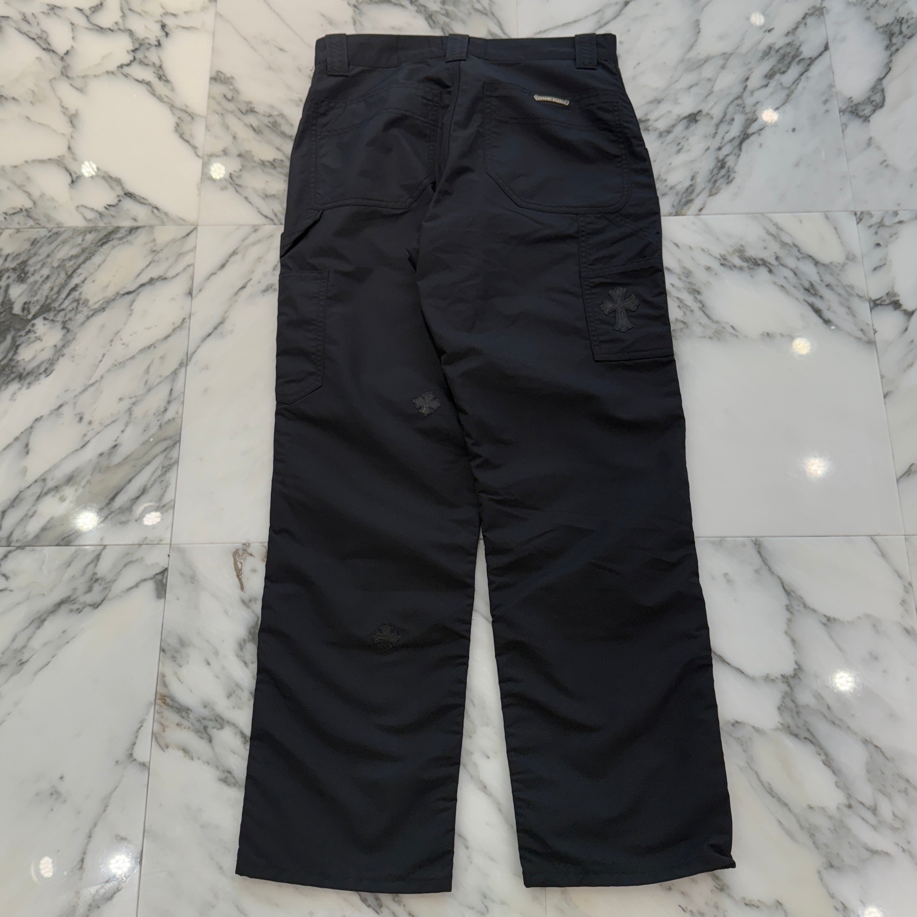 CHROME HEARTS クロムハーツ CARPENTER CEME CROSS PATCH カーペンタークロスパッチロングパンツ ブラック/ホワイト/オレンジ CHROME HEARTS／クロムハーツ カーペンター パンツ デニム W36 CHROME