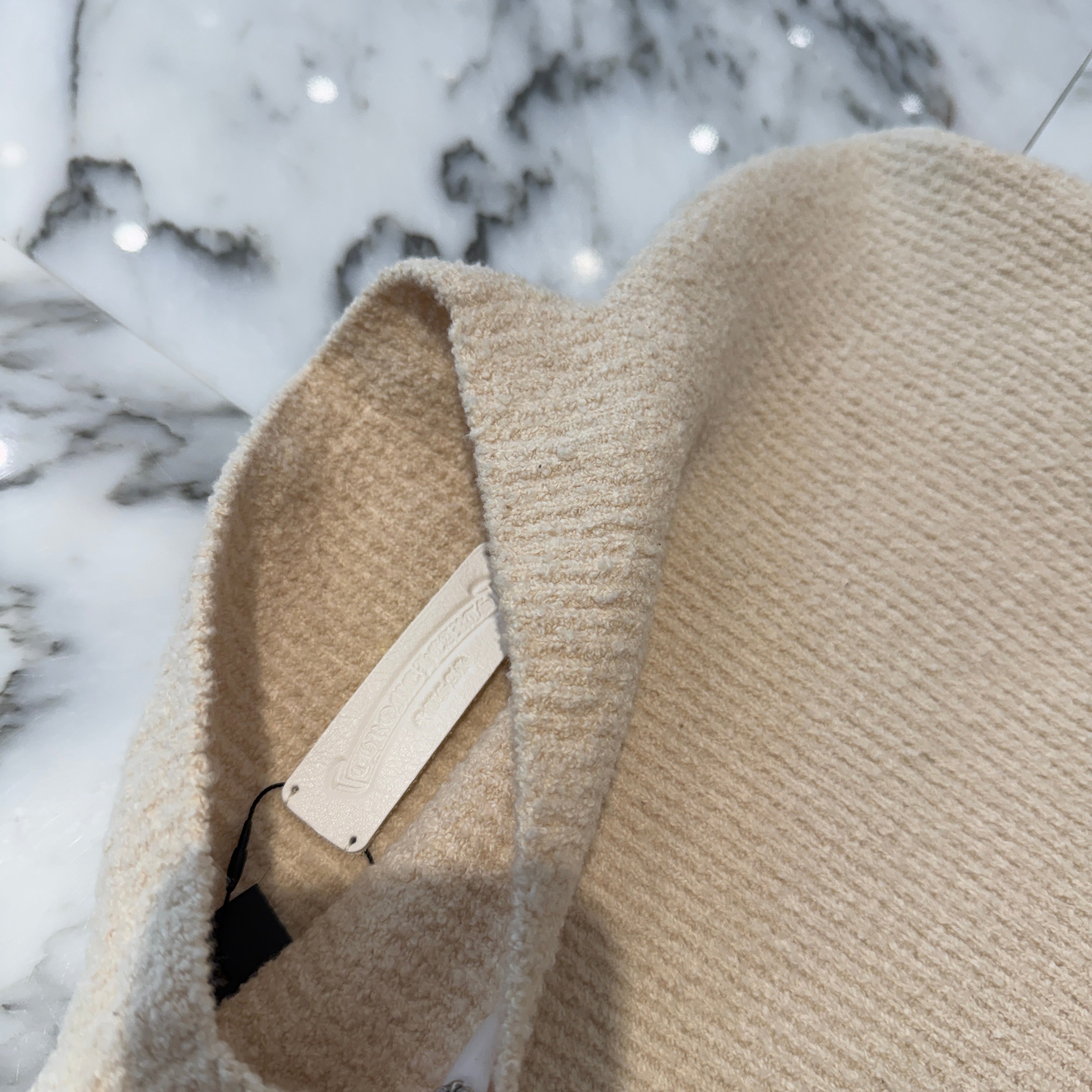 CHROME HEARTS YNOT Leopard Harako Leather Cross Patch High Neck Knit Sweater Size XS クロムハーツ ワイノット レオパード ハラコレザークロスパッチ ハイネック ニットセーター サイズXS