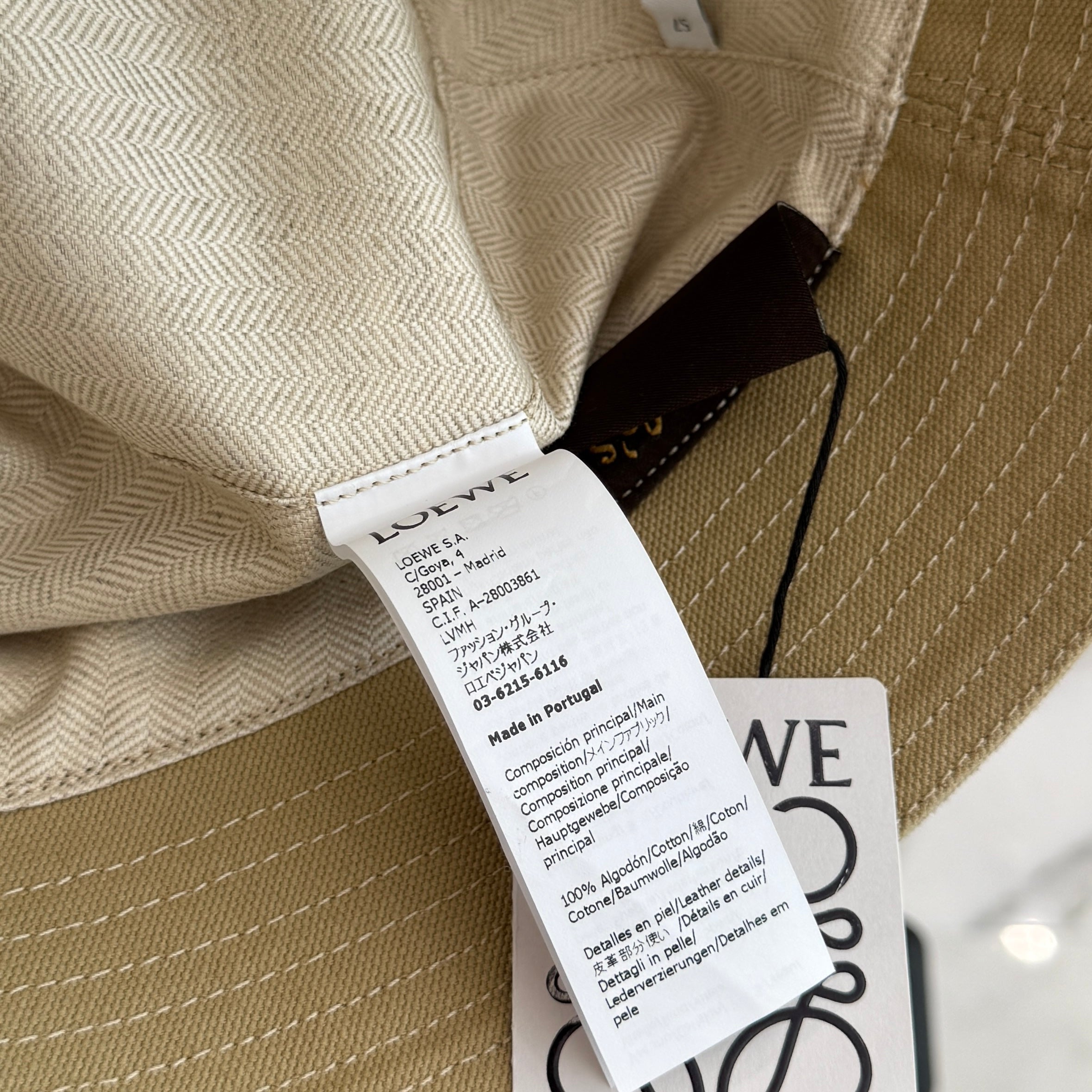 LOEWE 2025SS Logo Embossed Leather Patch Bucket Hat K820HB1X19 Size 57 ロエベ ロゴ エンボス レザー パッチ バケットハット サイズ57