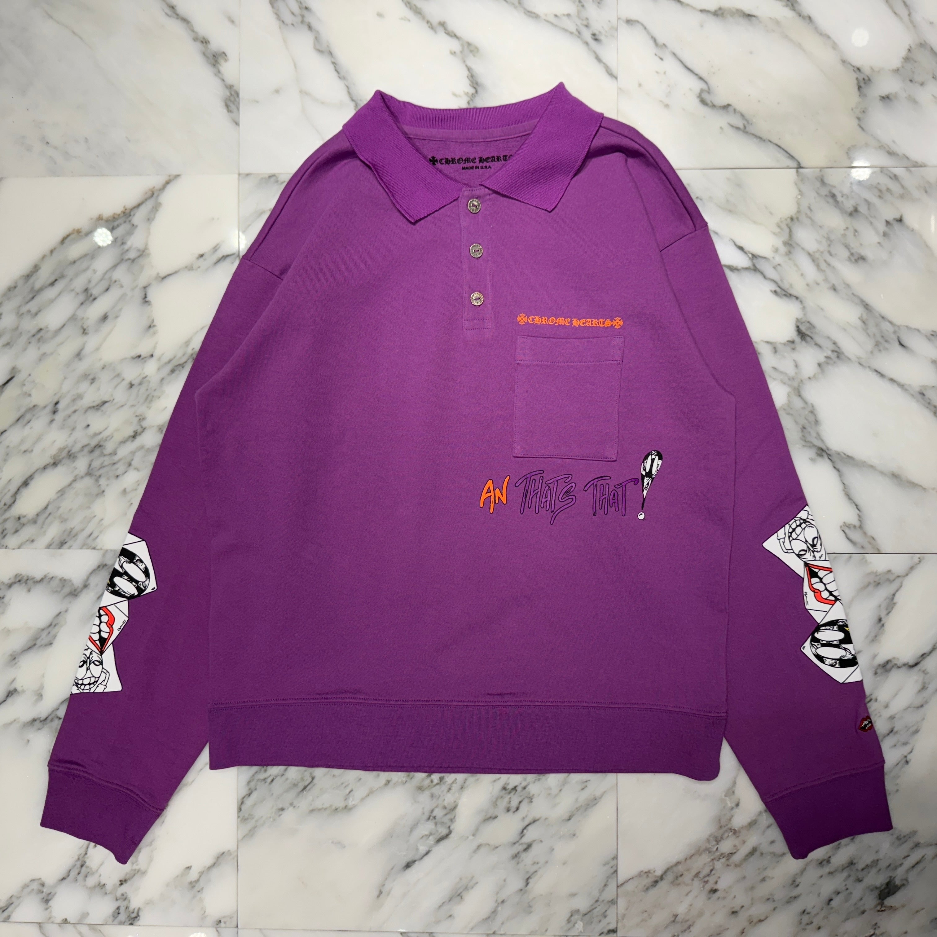 CHROME HEARTS× MATTY BOY 2024AW "I WANT MORE NOT LESS" Long Polo Shirt Size XL