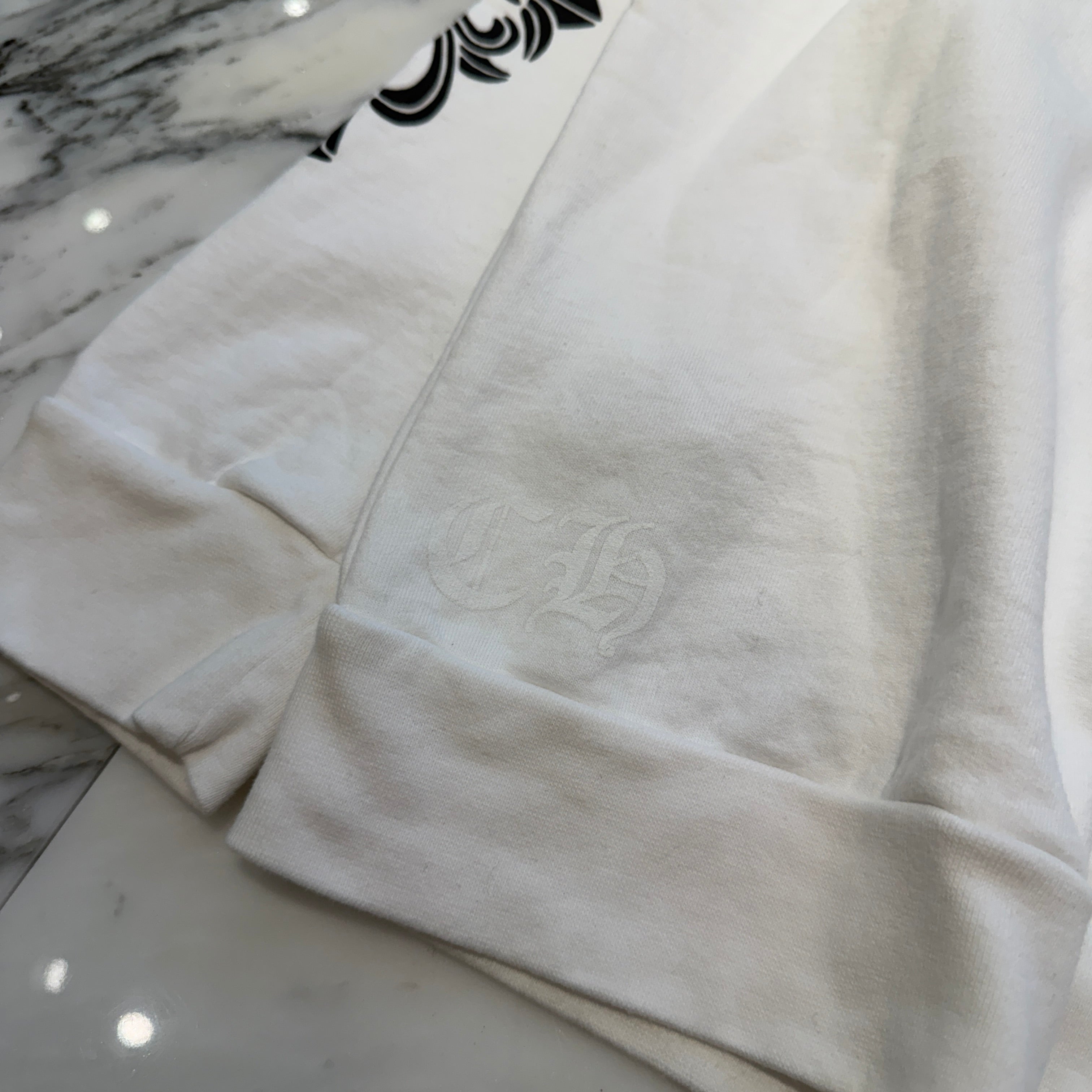 CHROME HEARTS Floral Cross Horseshoe Crewneck Sweat Shirts Size XL クロムハーツ フローラルクロス ホースシュー クルーネック スウェットシャツ サイズXL