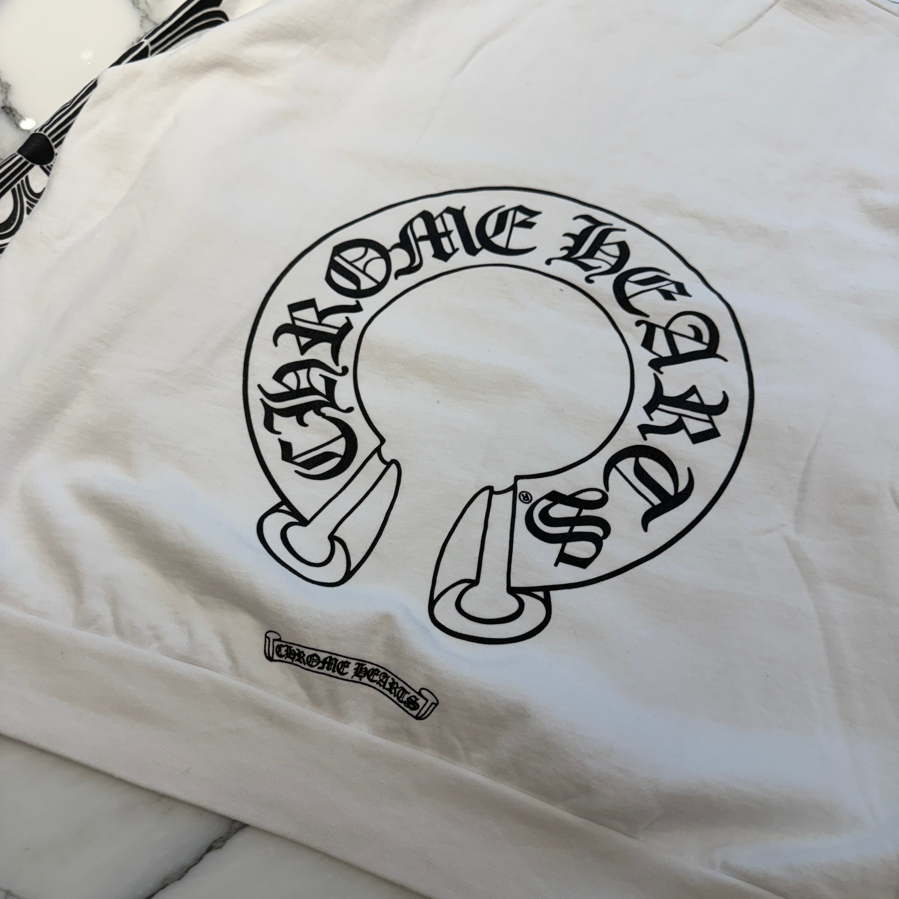 CHROME HEARTS Floral Cross Horseshoe Crewneck Sweat Shirts Size XL クロムハーツ フローラルクロス ホースシュー クルーネック スウェットシャツ サイズXL