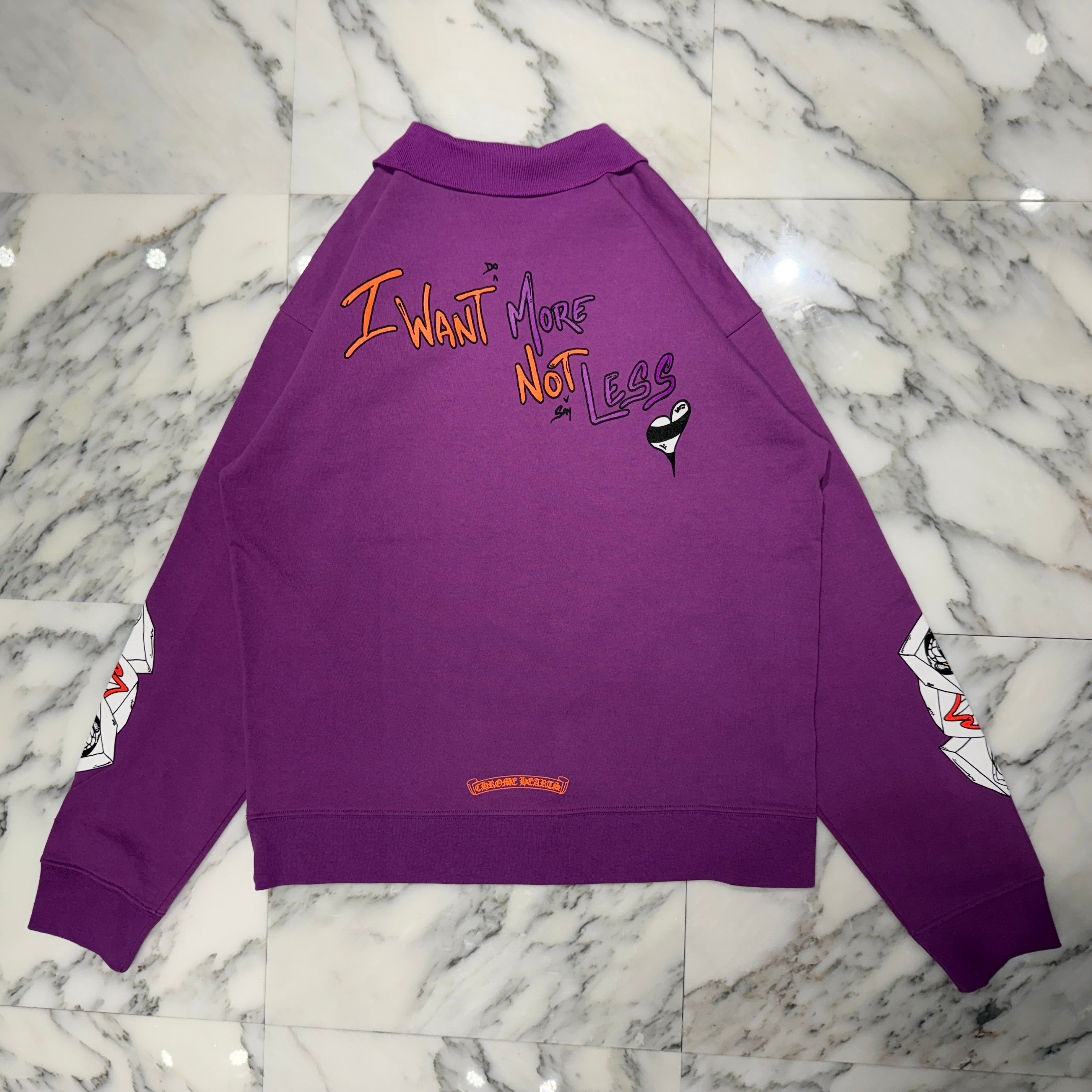 CHROME HEARTS× MATTY BOY 2024AW "I WANT MORE NOT LESS" Long Polo Shirt Size XL