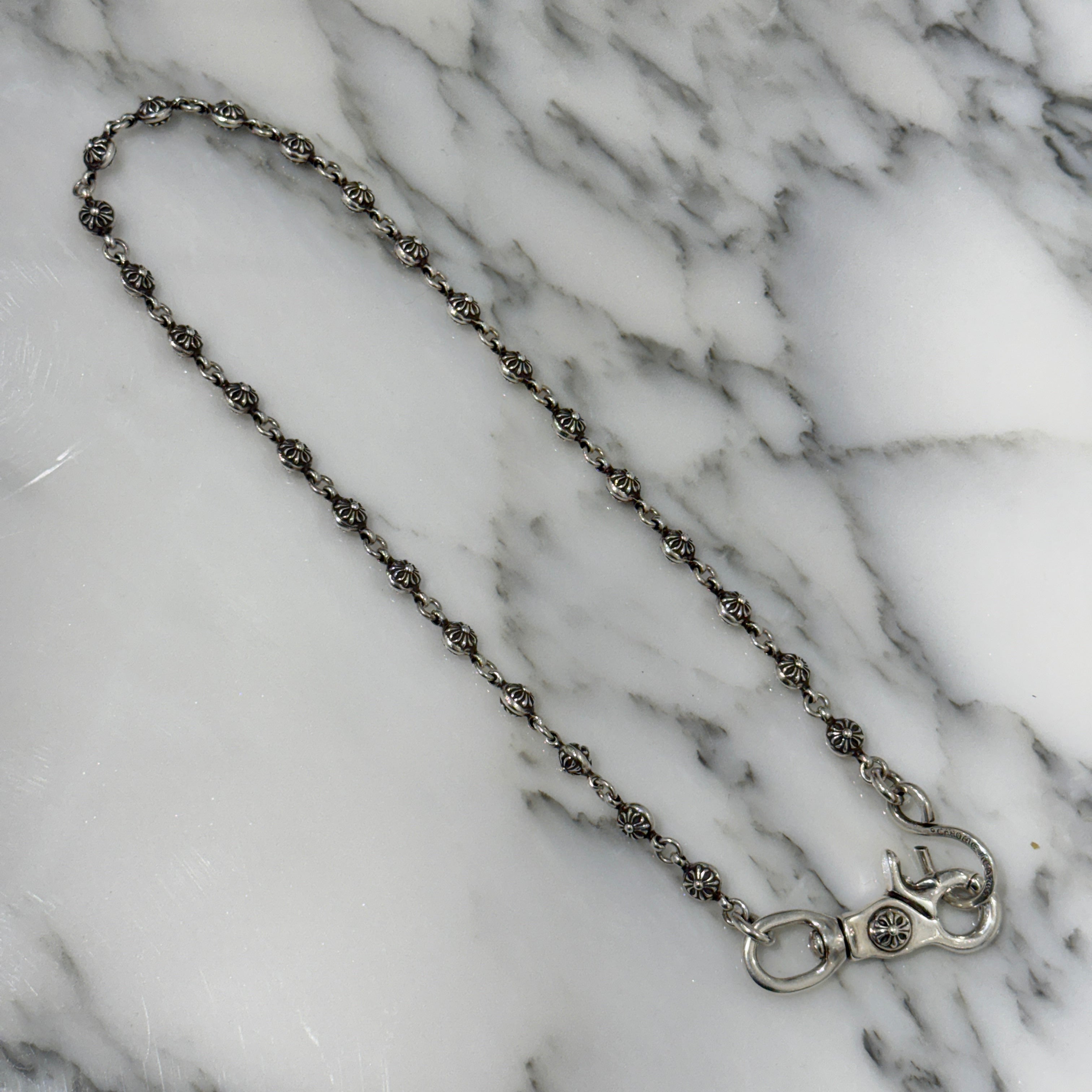 CHROME HEARTS 2Ball Short-S Silver Wallet Chain
