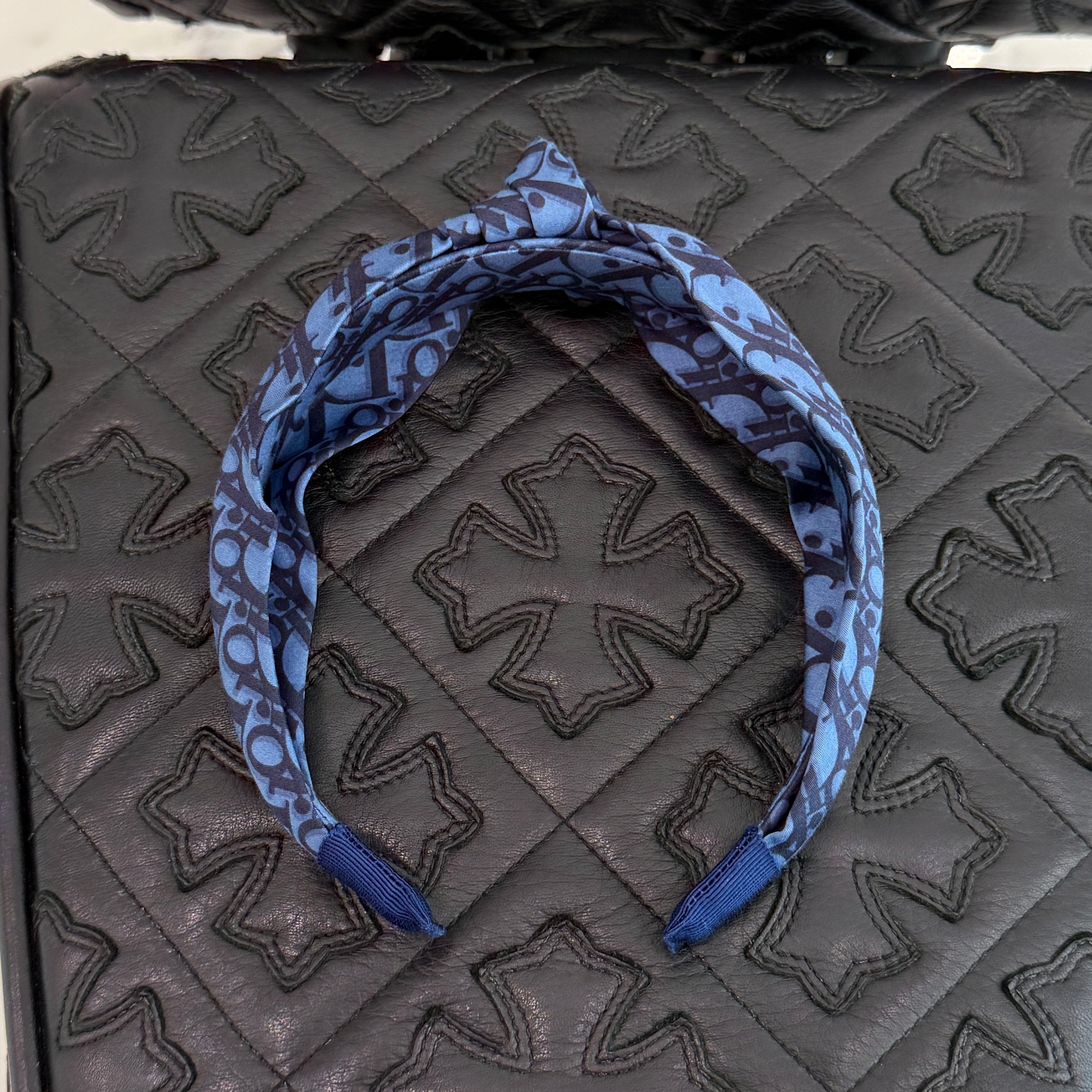 DIOR Kids' Oblique Cotton Poplin Headband 0WBM1SHACD_Y38I Size ONESIZE ディオール キッズ オブリーク コットンポプリン ヘッドバンド サイズONESIZE