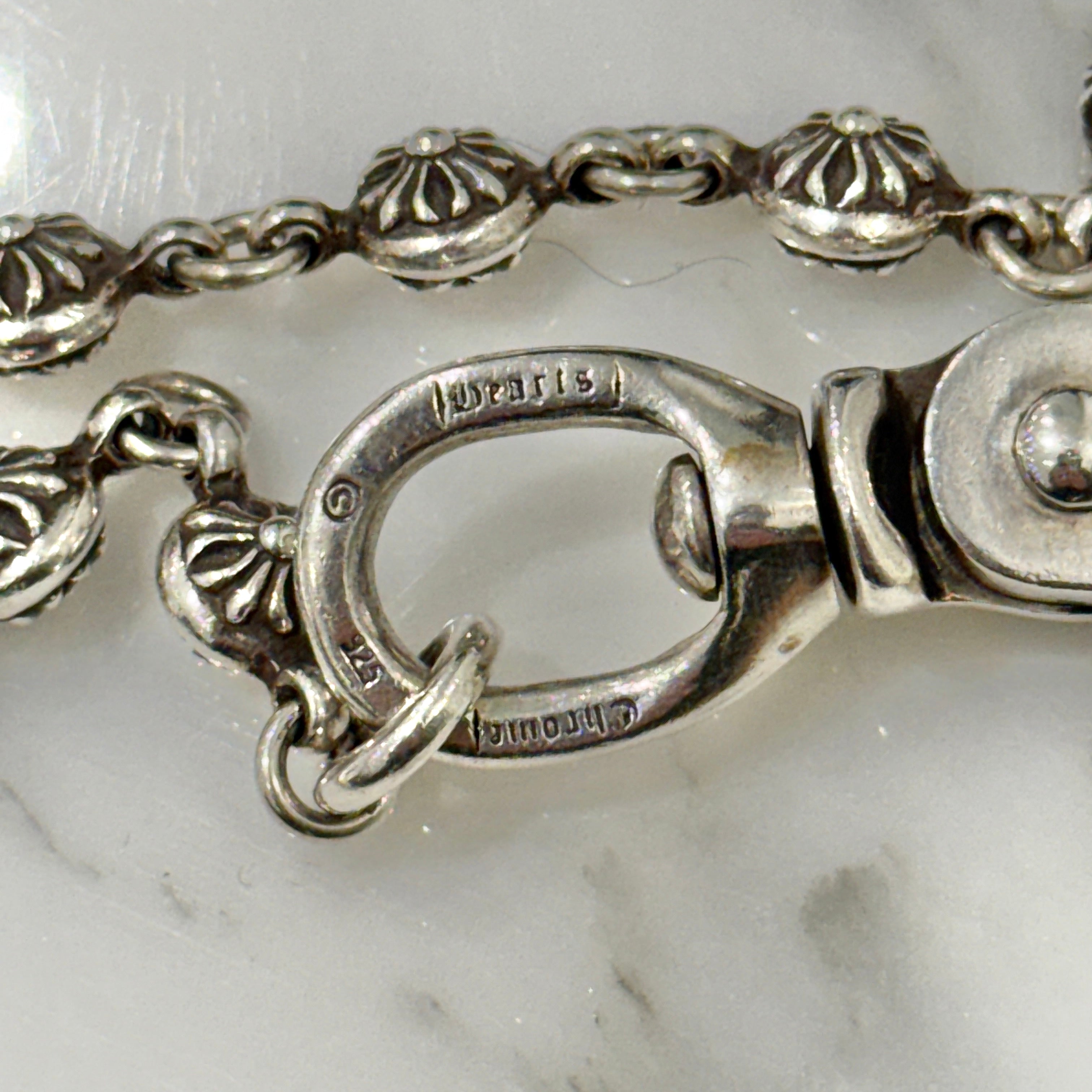 CHROME HEARTS 2Ball Short-S Silver Wallet Chain