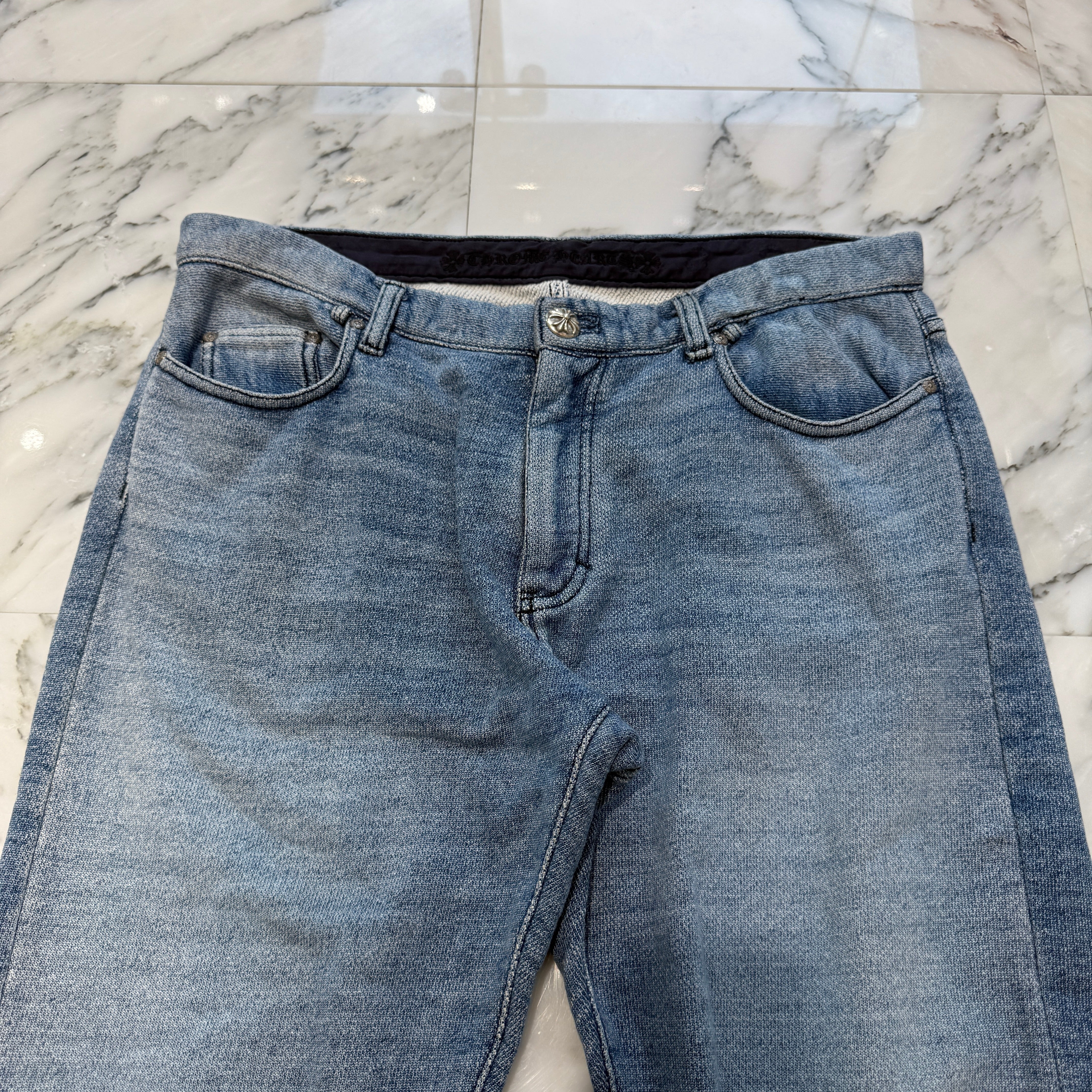 CHROME HEARTS Cross Ball Sweat Denim Pants Size 38 クロムハーツ クロスボール スウェット デニムパンツ サイズ38