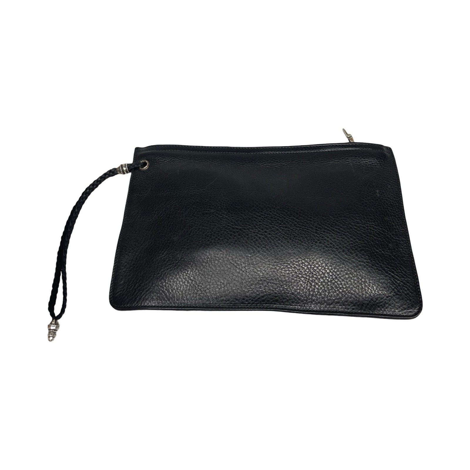 CHROME HEARTS Flat Plane Leather Clutch Bag