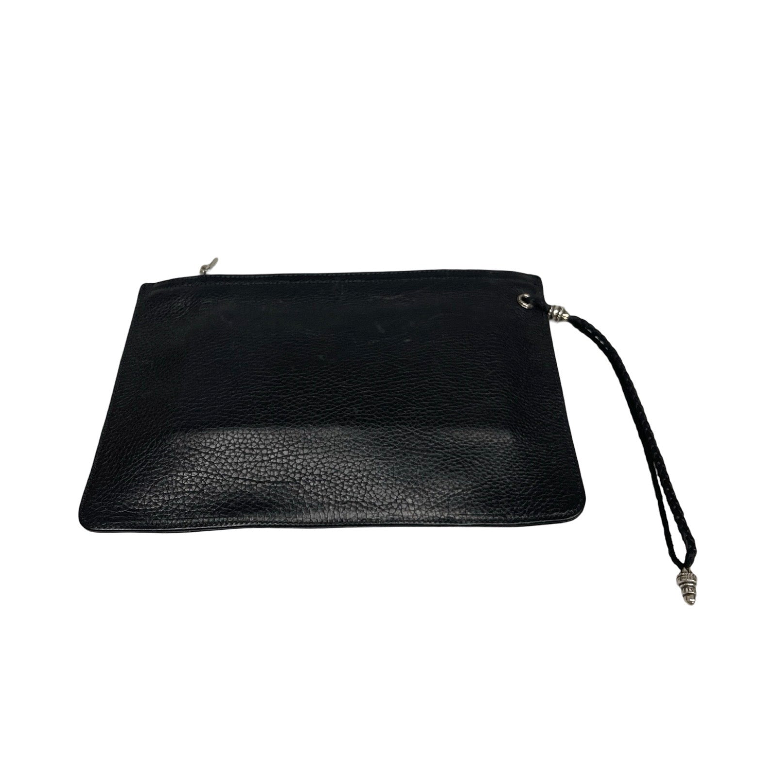 CHROME HEARTS Flat Plane Leather Clutch Bag