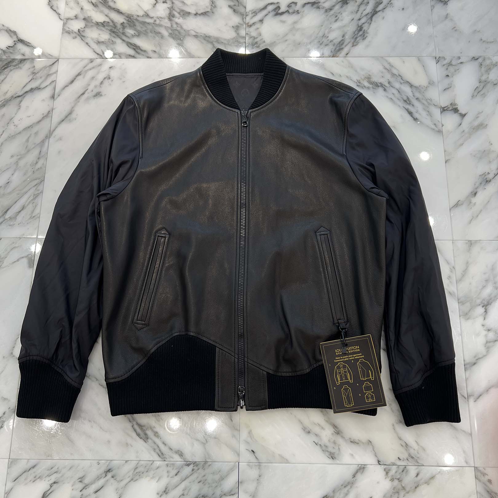 LOUIS VUITTON 2021AW Reversible Leather Nylon Jacket 1A5VFR Size 46 ルイヴィトン リバーシブルレザーナイロンジャケット サイズ46