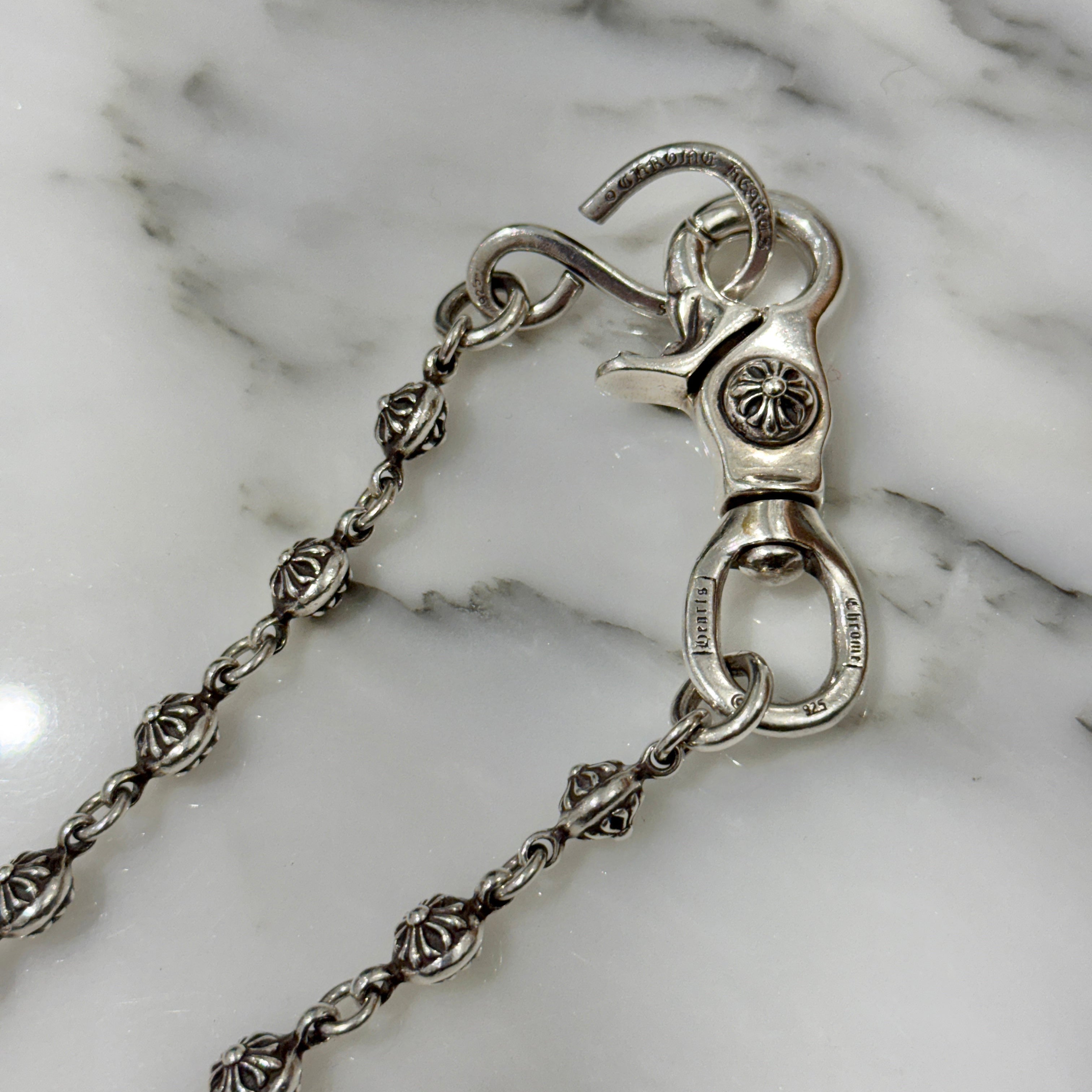 CHROME HEARTS 2Ball Short-S Silver Wallet Chain