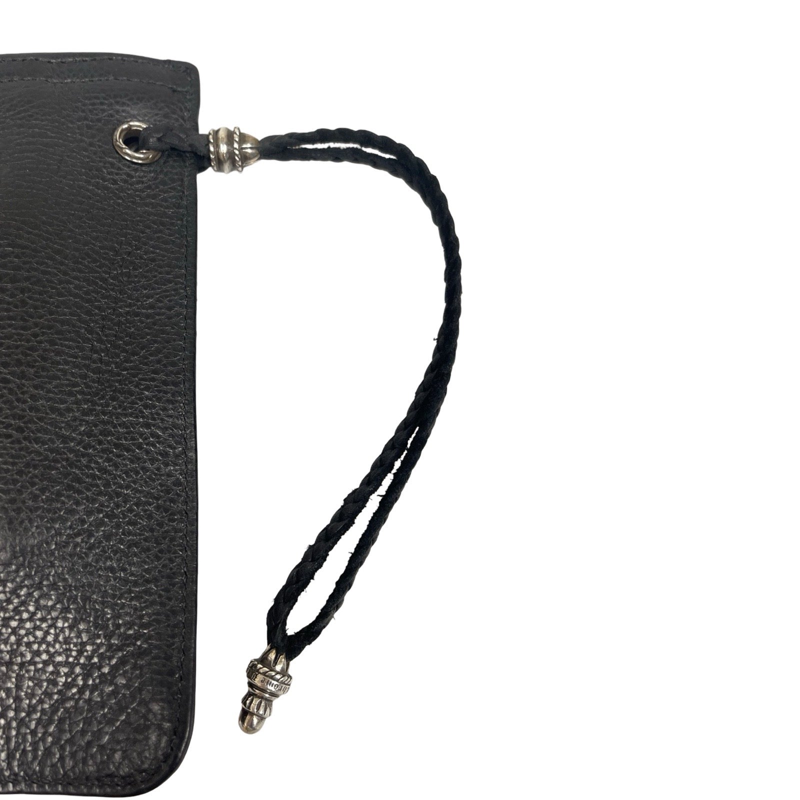 CHROME HEARTS Flat Plane Leather Clutch Bag