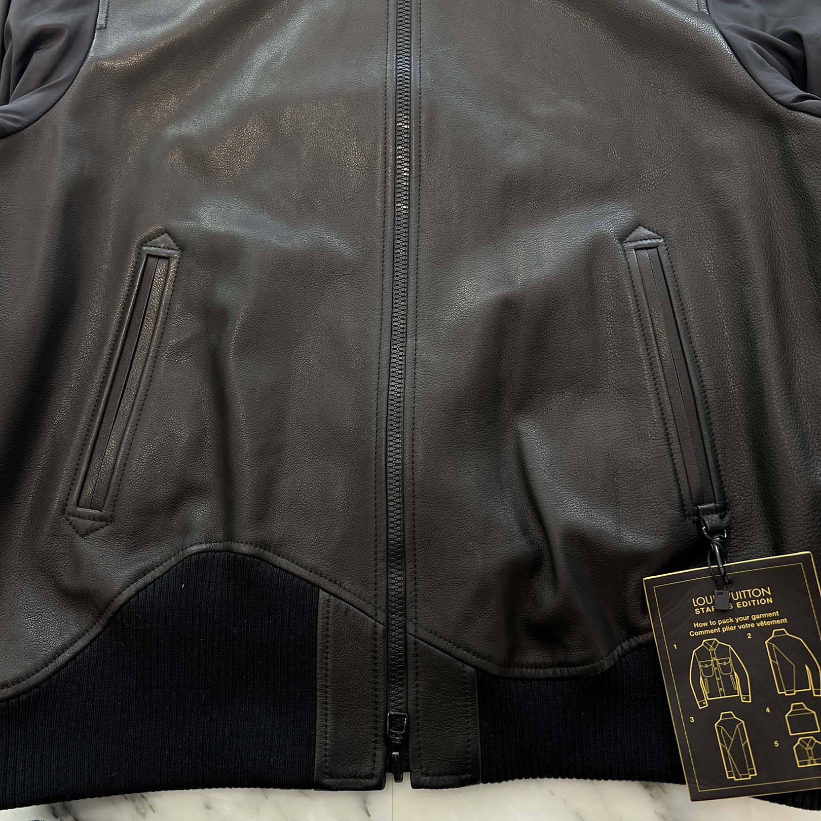 LOUIS VUITTON 2021AW Reversible Leather Nylon Jacket 1A5VFR Size 46 ルイヴィトン リバーシブルレザーナイロンジャケット サイズ46