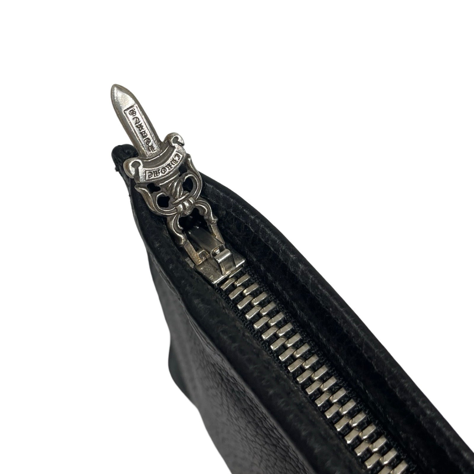 CHROME HEARTS Flat Plane Leather Clutch Bag