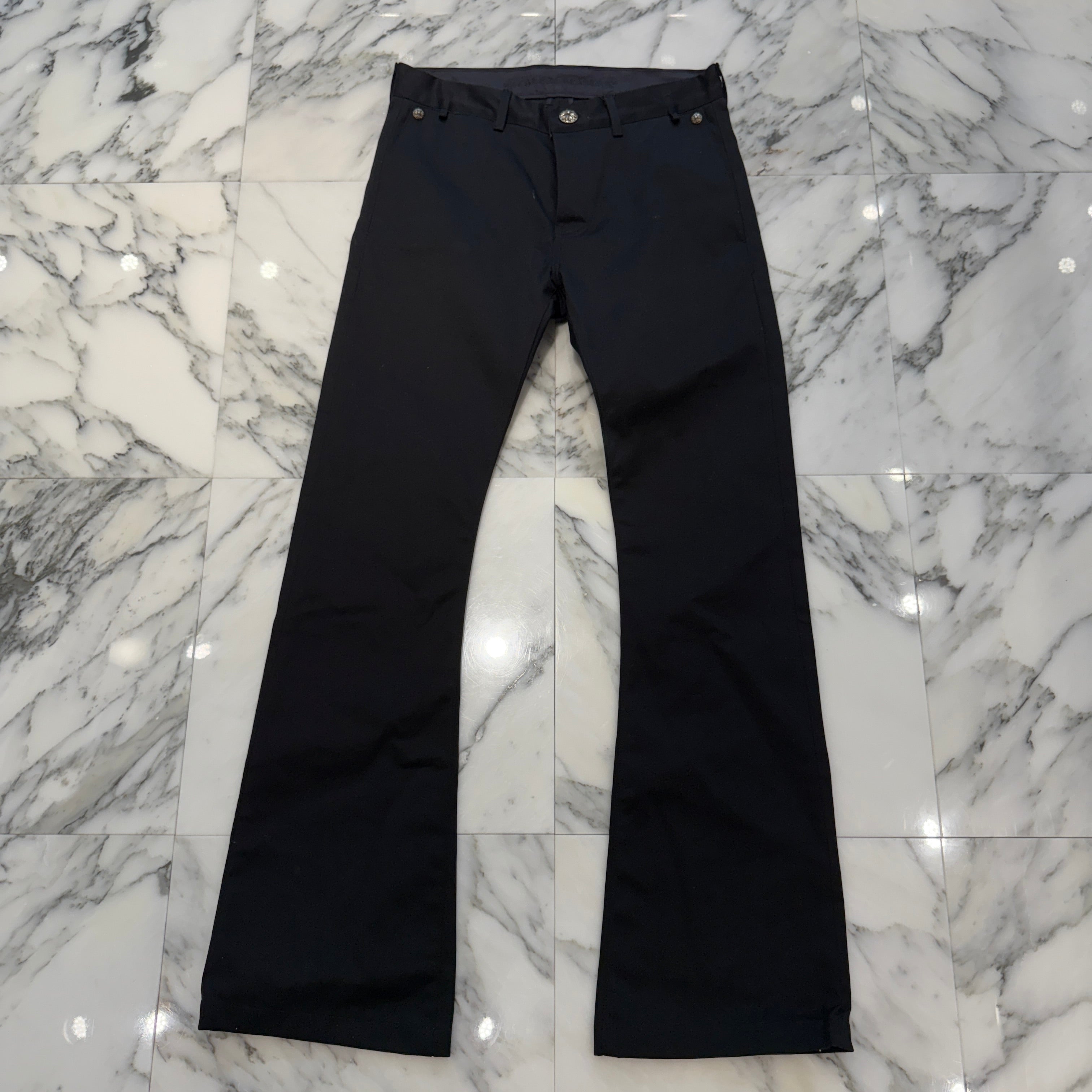 CHROME HEARTS Cross Ball Button Leather Pocket Wide Chino Pants Size 32 クロムハーツ クロスボールボタン レザーポケット ワイド チノパンツ サイズ32