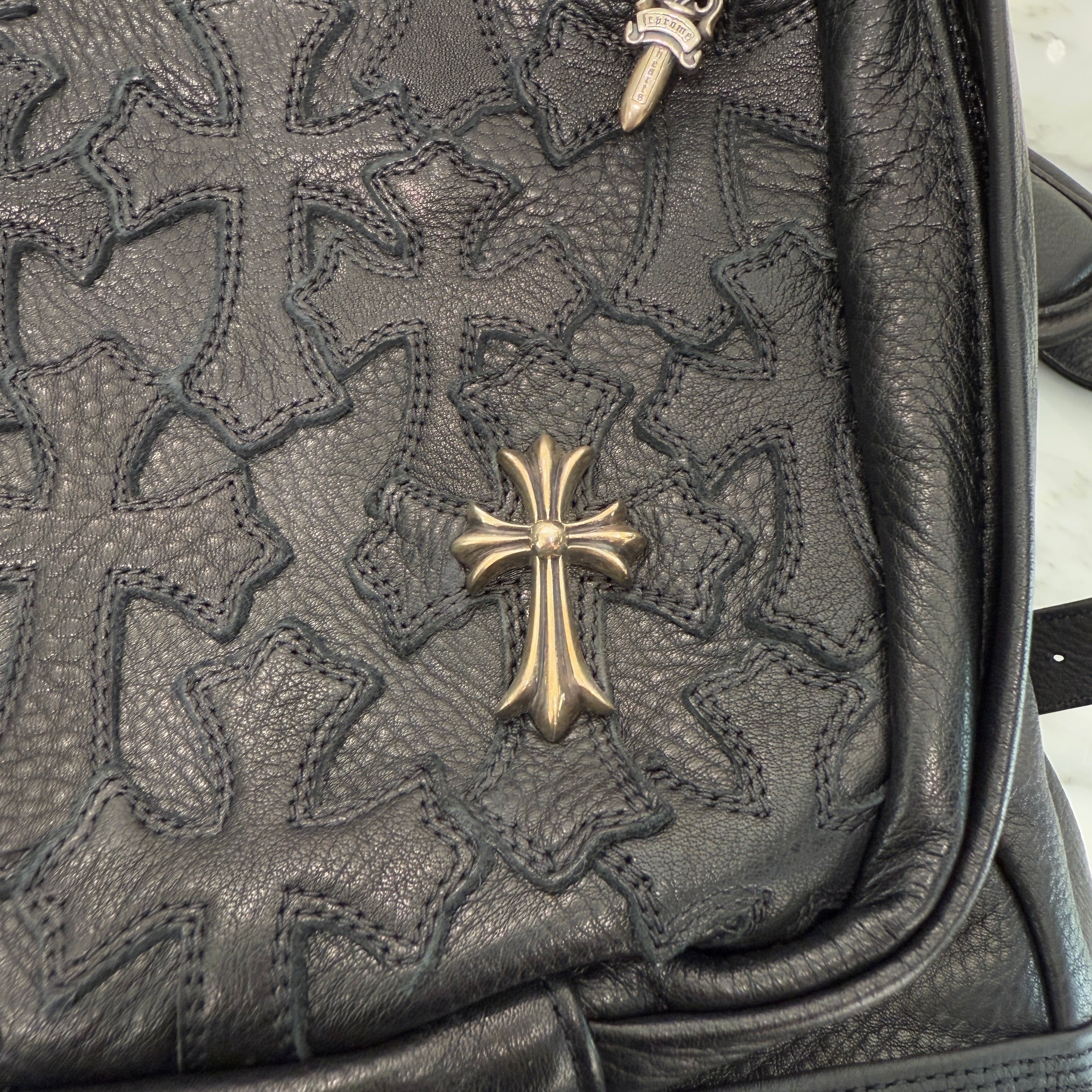 CHROME HEARTS Seventh Grade Leather Cross Patch Back Pack クロムハーツ セブンスグレード レザークロスパッチ バックパック