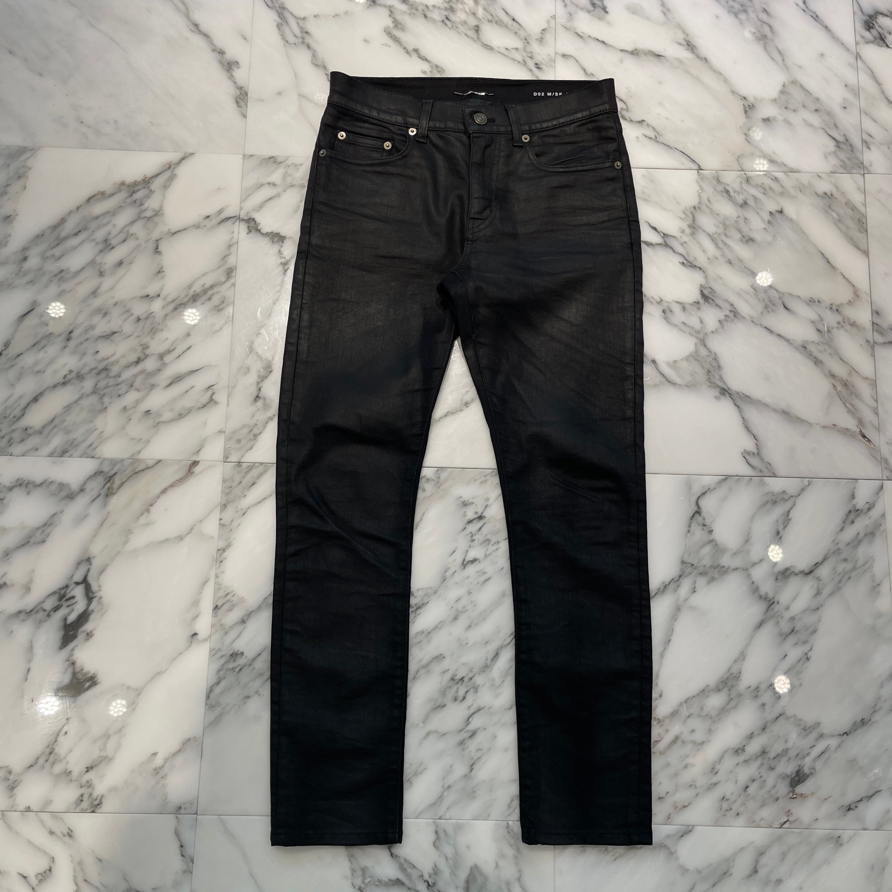 SAINT LAURENT PARIS 2016SS Coated Skinny Denim Pants 390001 Y824 Size 27 サンローランパリ コーティング加工スキニーデニムパンツ サイズ27