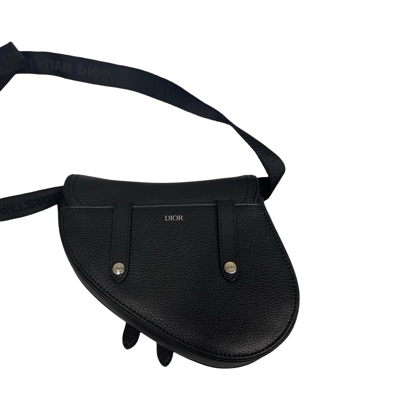 DIOR CACTUS JACK サドルバッグ Dior x CACTUS JACK Saddle Bag Black in Grained Calfskin