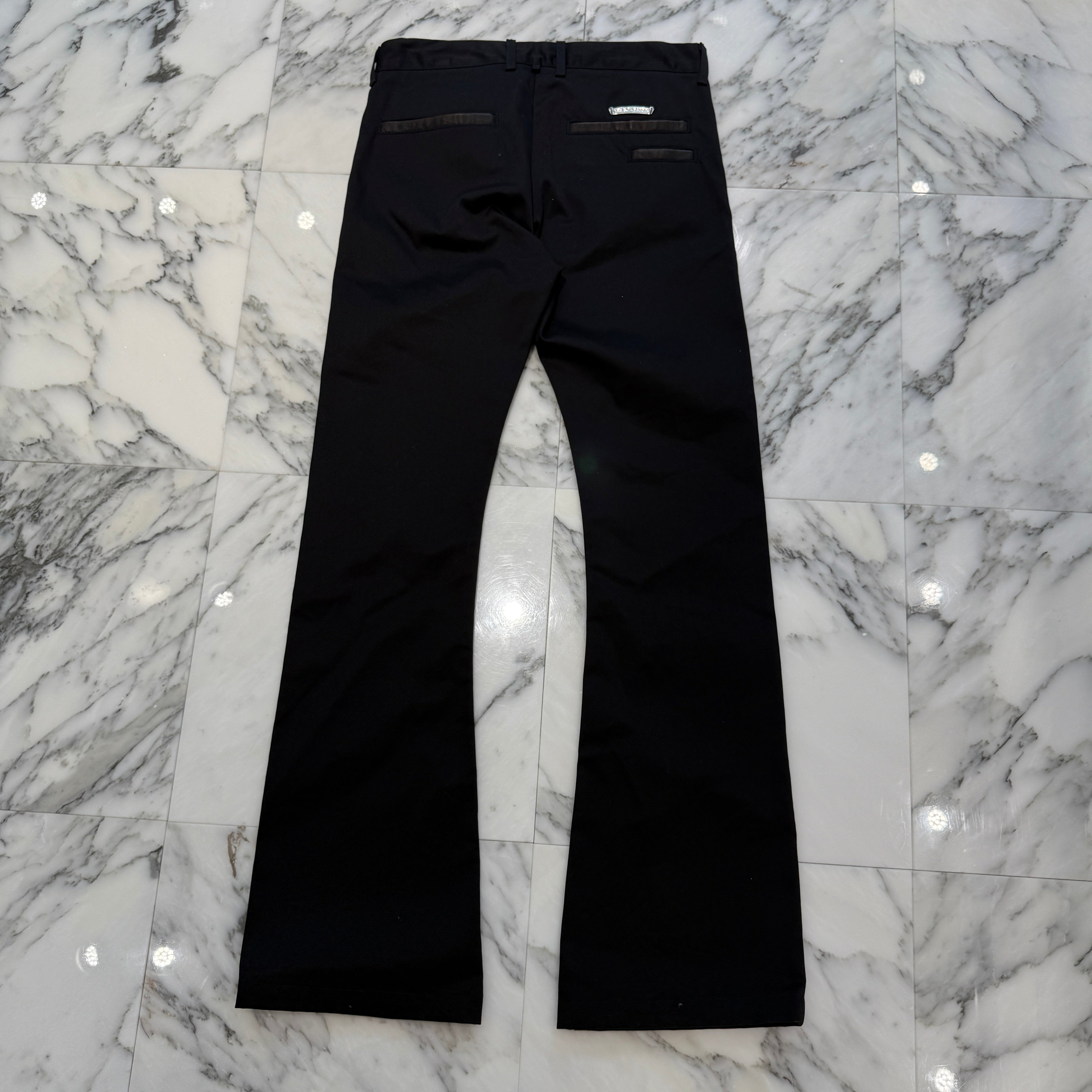 CHROME HEARTS Cross Ball Button Leather Pocket Wide Chino Pants Size 32 クロムハーツ クロスボールボタン レザーポケット ワイド チノパンツ サイズ32