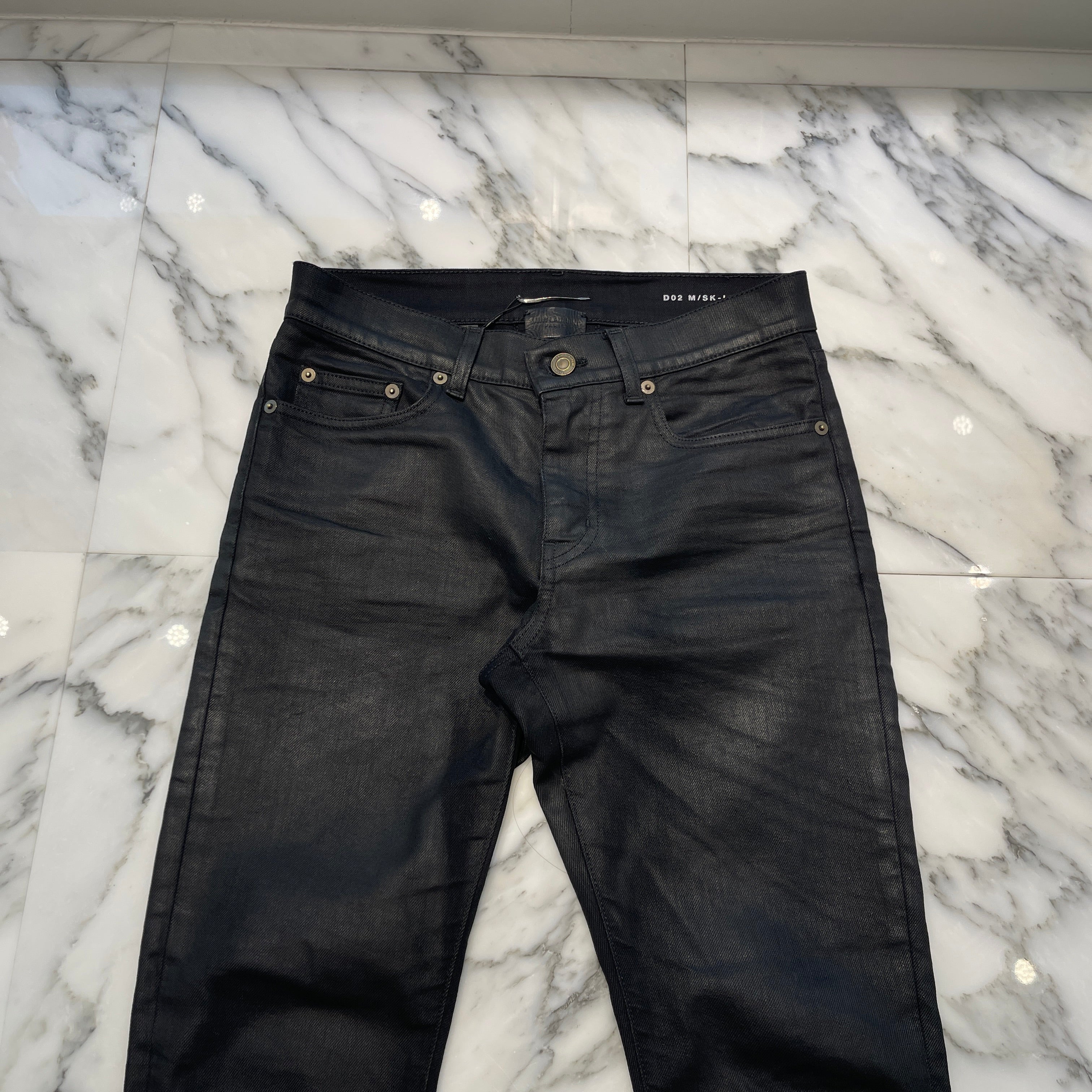 SAINT LAURENT PARIS 2016SS Coated Skinny Denim Pants 390001 Y824 Size 27 サンローランパリ コーティング加工スキニーデニムパンツ サイズ27