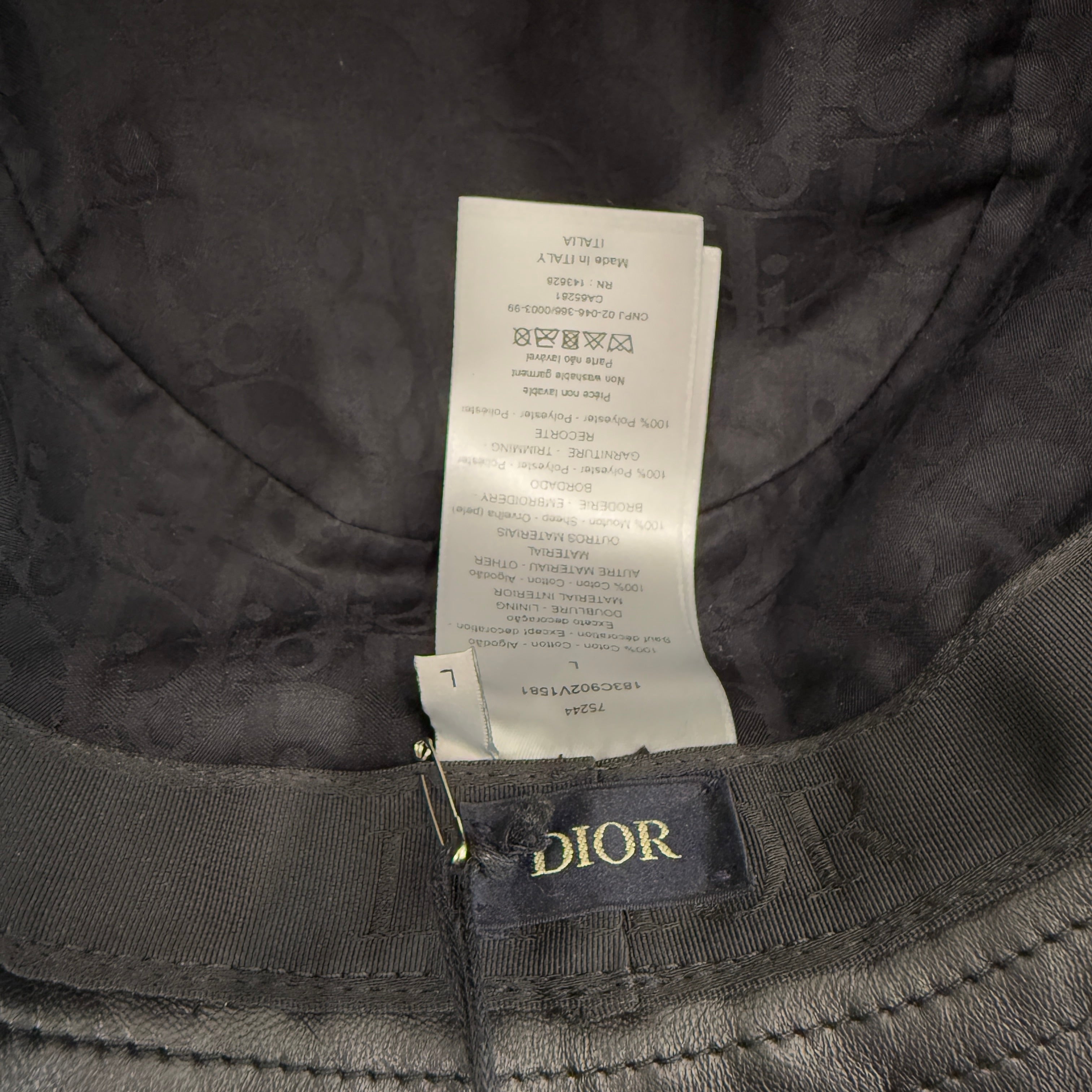DIOR Chapeau Oblique Leather Bob Hat 183C902V1581 Size L ディオール シャポー オブリーク レザー ボブハット サイズL