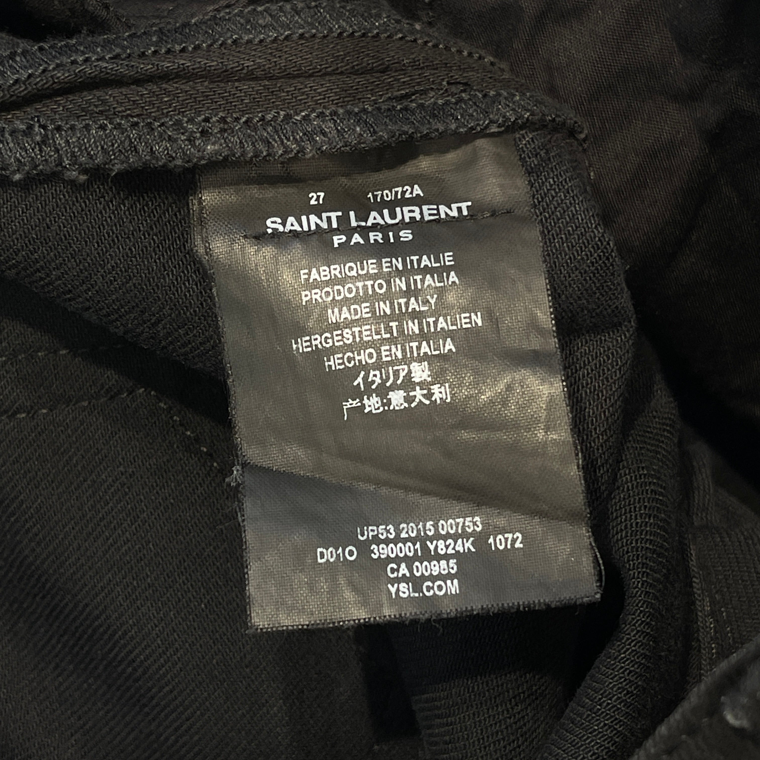 SAINT LAURENT PARIS 2016SS Coated Skinny Denim Pants 390001 Y824 Size 27 サンローランパリ コーティング加工スキニーデニムパンツ サイズ27