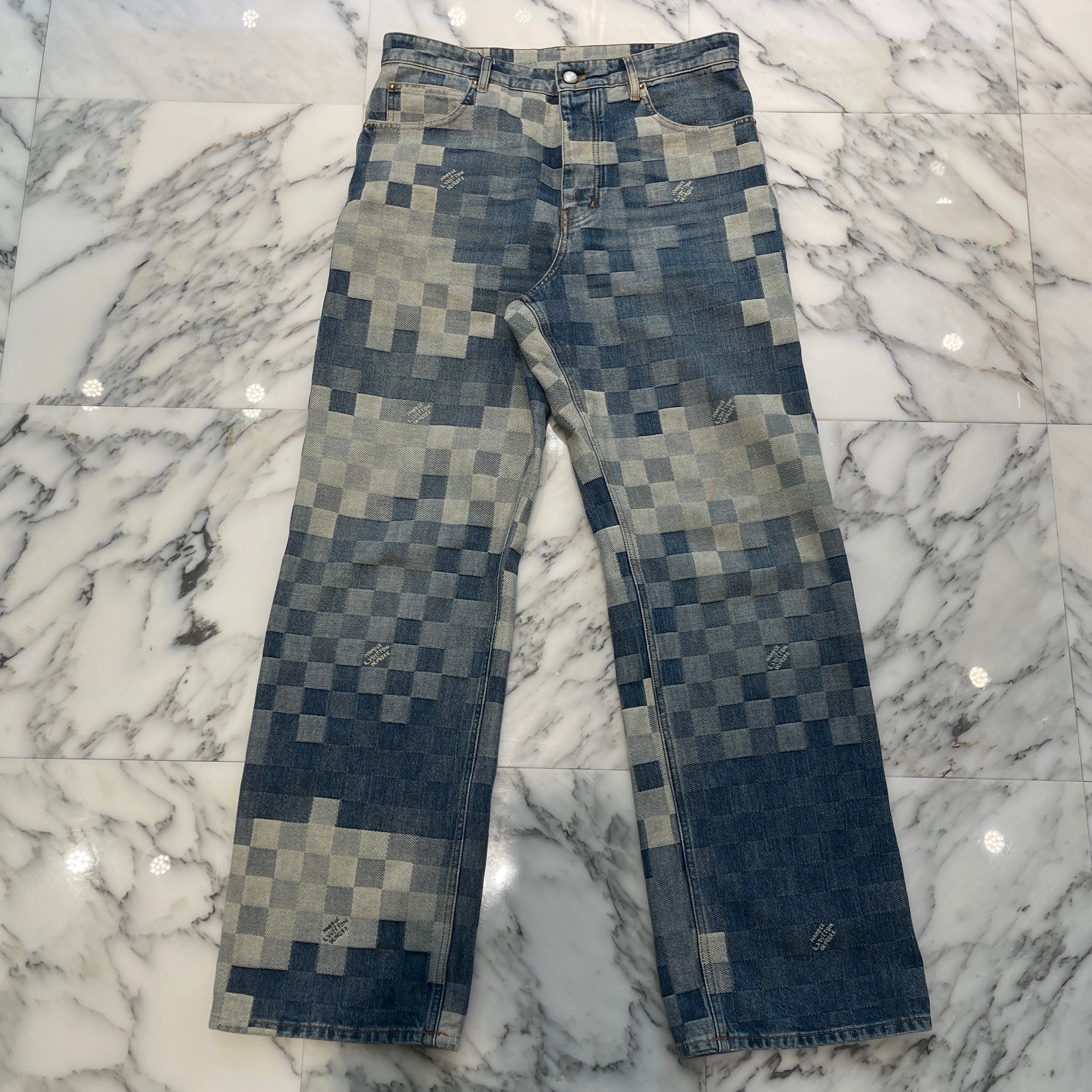 LOUIS VUITTON 2024SS Damier Skate Denim Pants 1AFIA7 Size 32 ルイヴィトン ダミエスケートデニムパンツ サイズ32