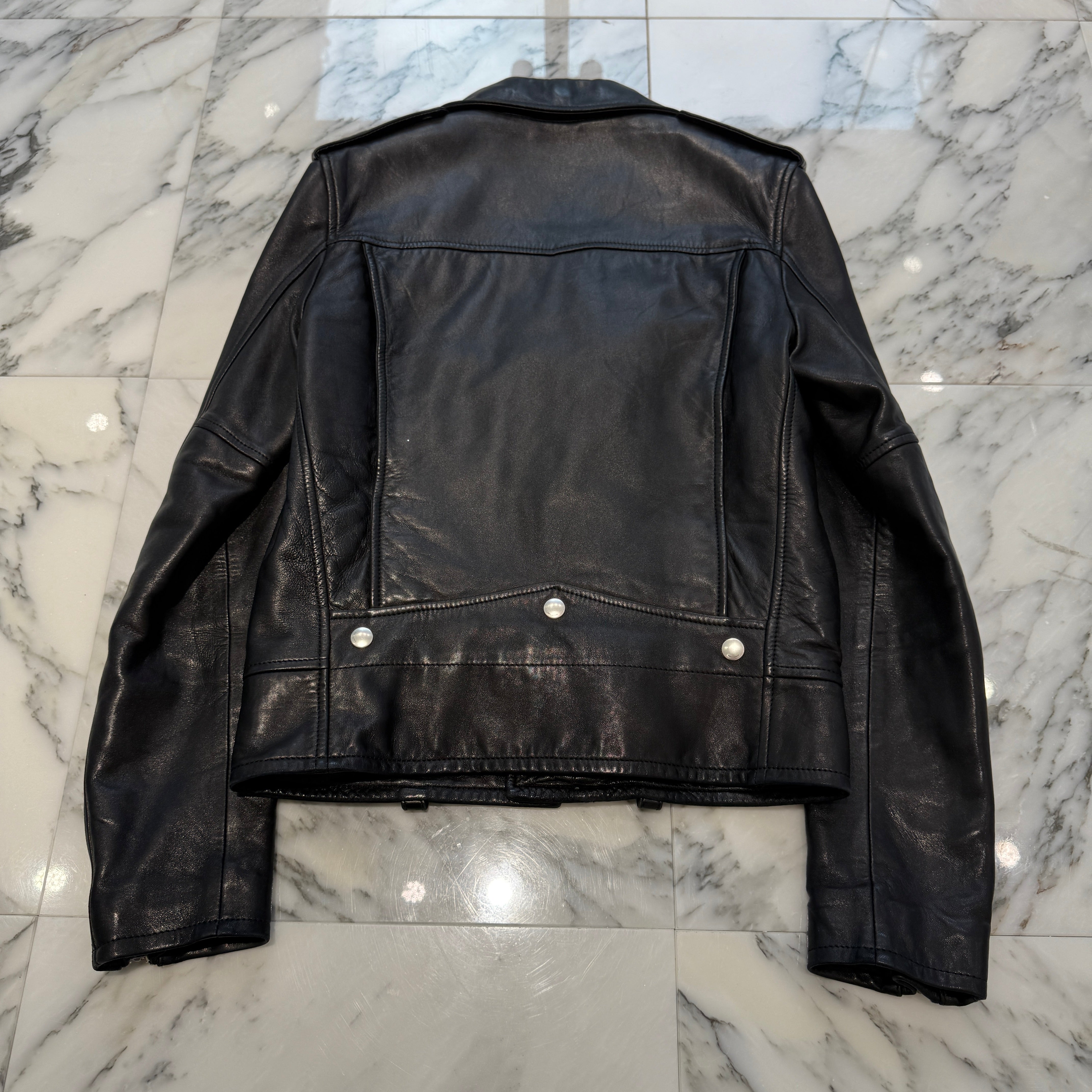 SAINT LAURENT PARIS 2016SS Classic Motorcycle Rider's Leather Jacket 397290 Y5YA1 Size 44 サンローランパリ クラシック モーターサイクル ライダース レザージャケット サイズ44