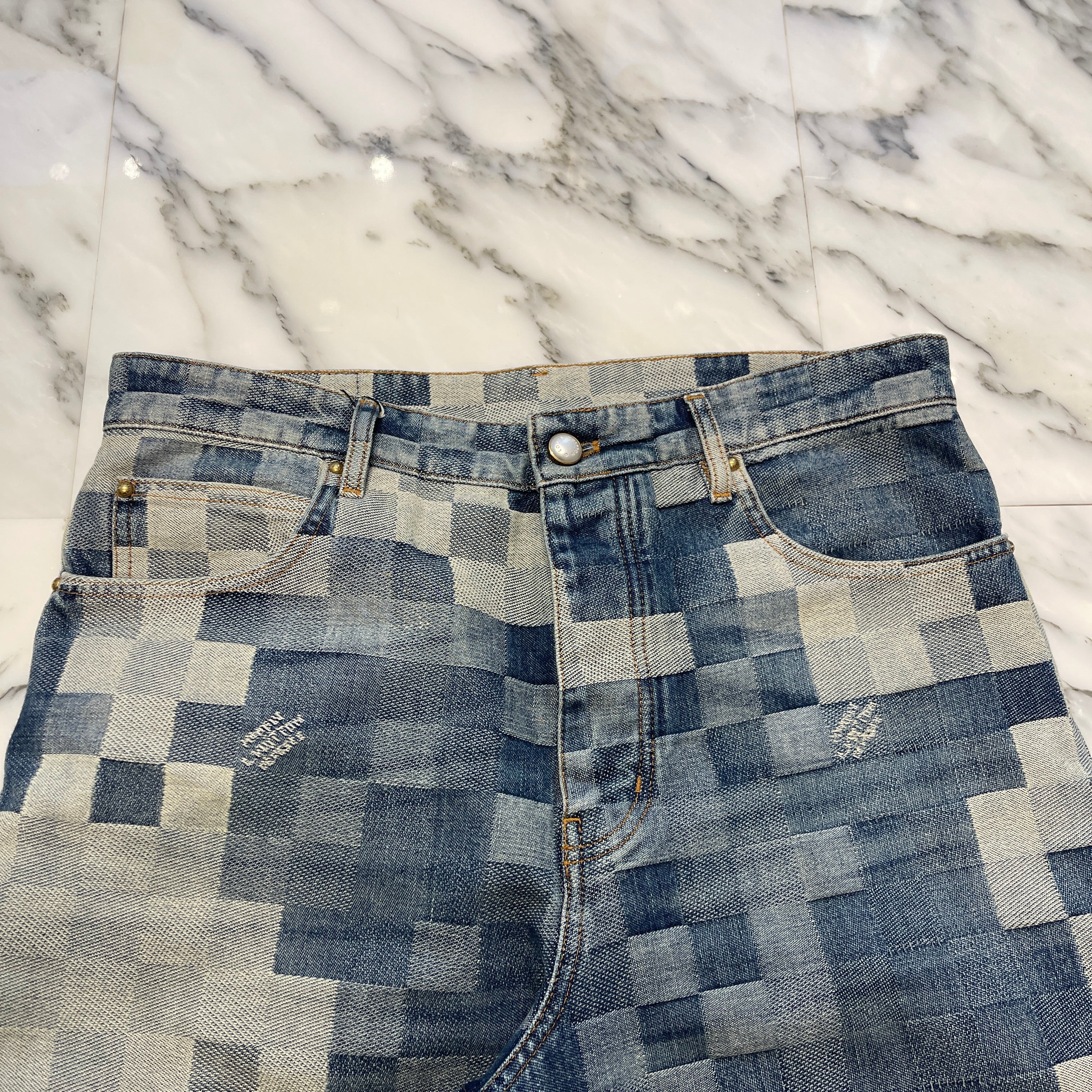 LOUIS VUITTON 2024SS Damier Skate Denim Pants 1AFIA7 Size 32 ルイヴィトン ダミエスケートデニムパンツ サイズ32