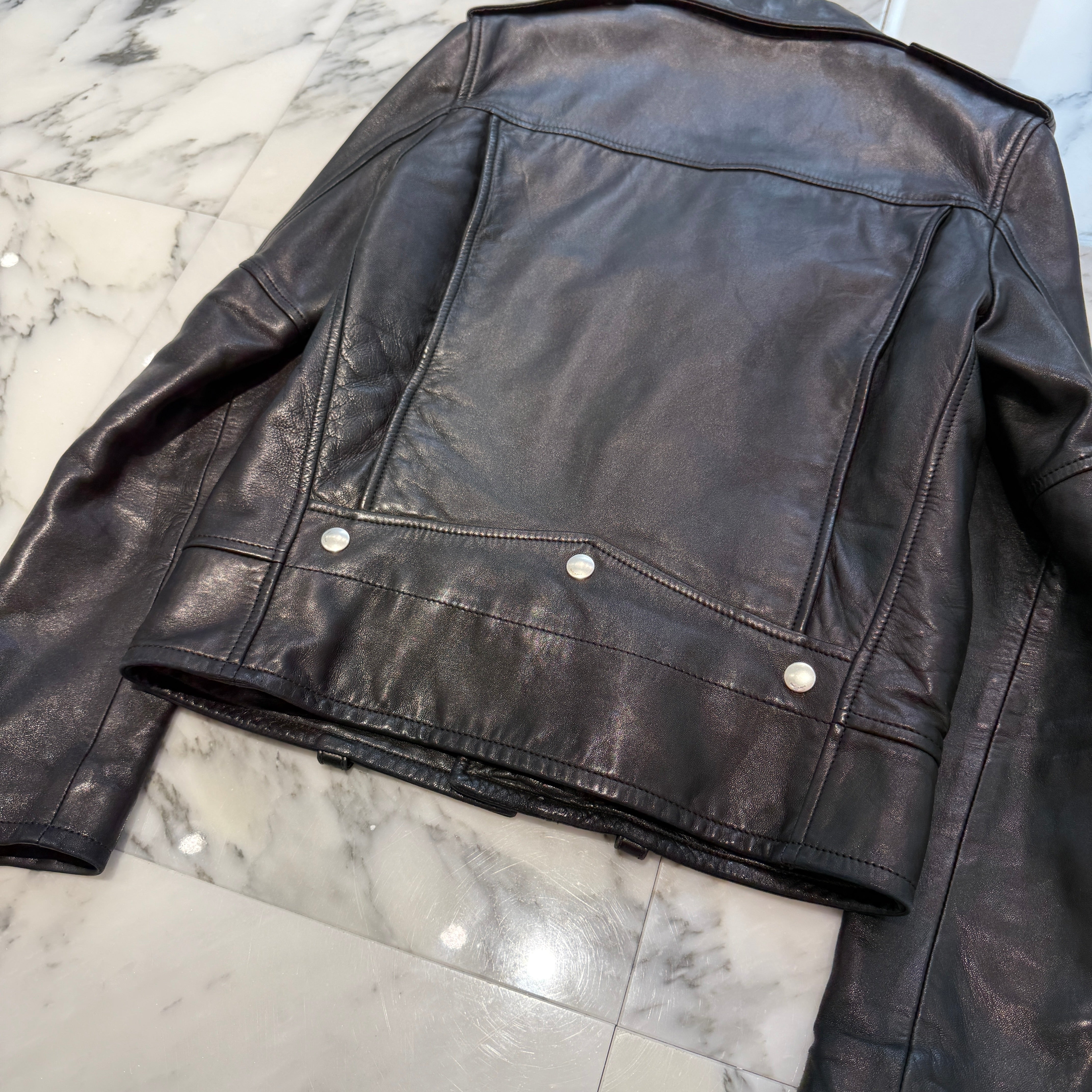 SAINT LAURENT PARIS 2016SS Classic Motorcycle Rider's Leather Jacket 397290 Y5YA1 Size 44 サンローランパリ クラシック モーターサイクル ライダース レザージャケット サイズ44