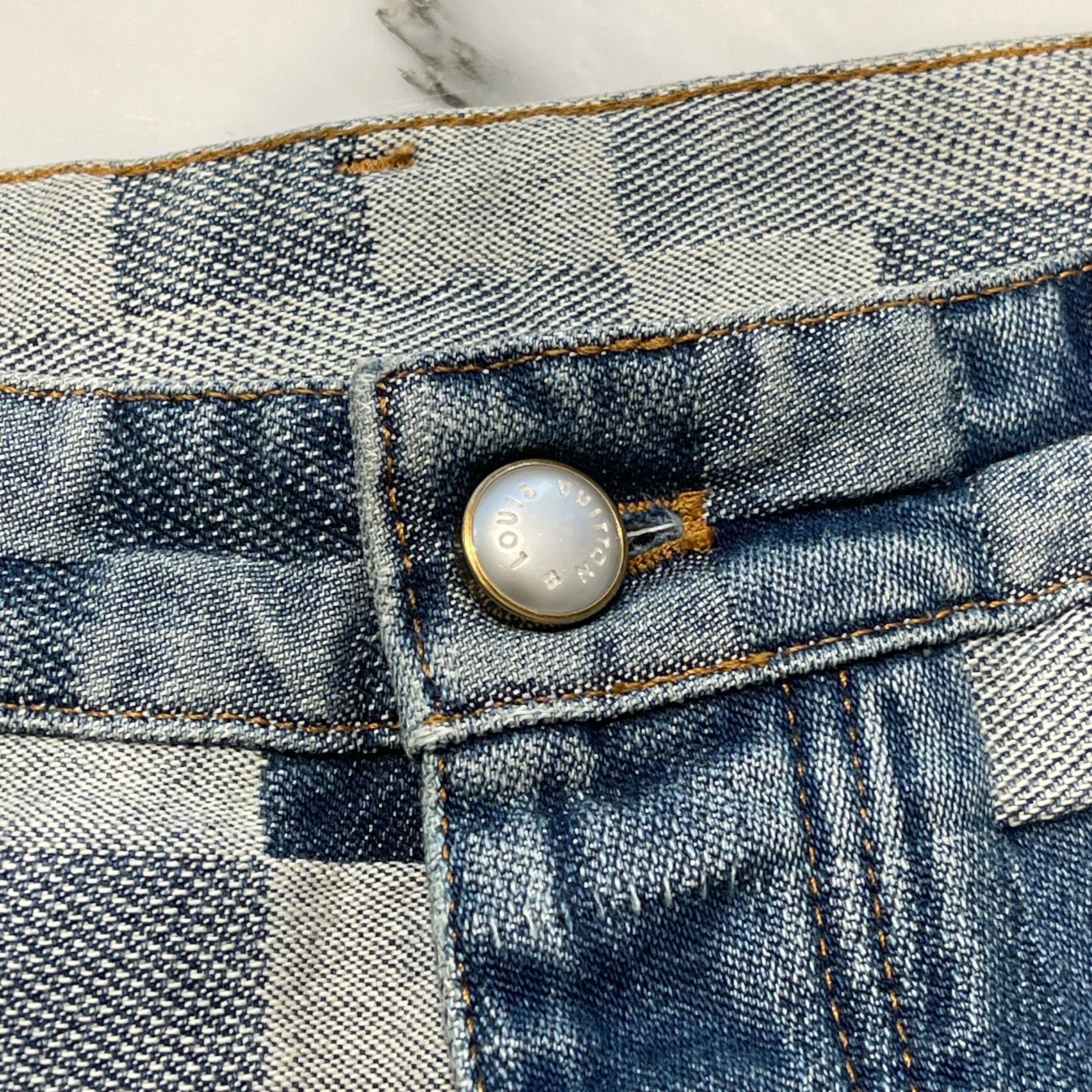 LOUIS VUITTON 2024SS Damier Skate Denim Pants 1AFIA7 Size 32 ルイヴィトン ダミエスケートデニムパンツ サイズ32