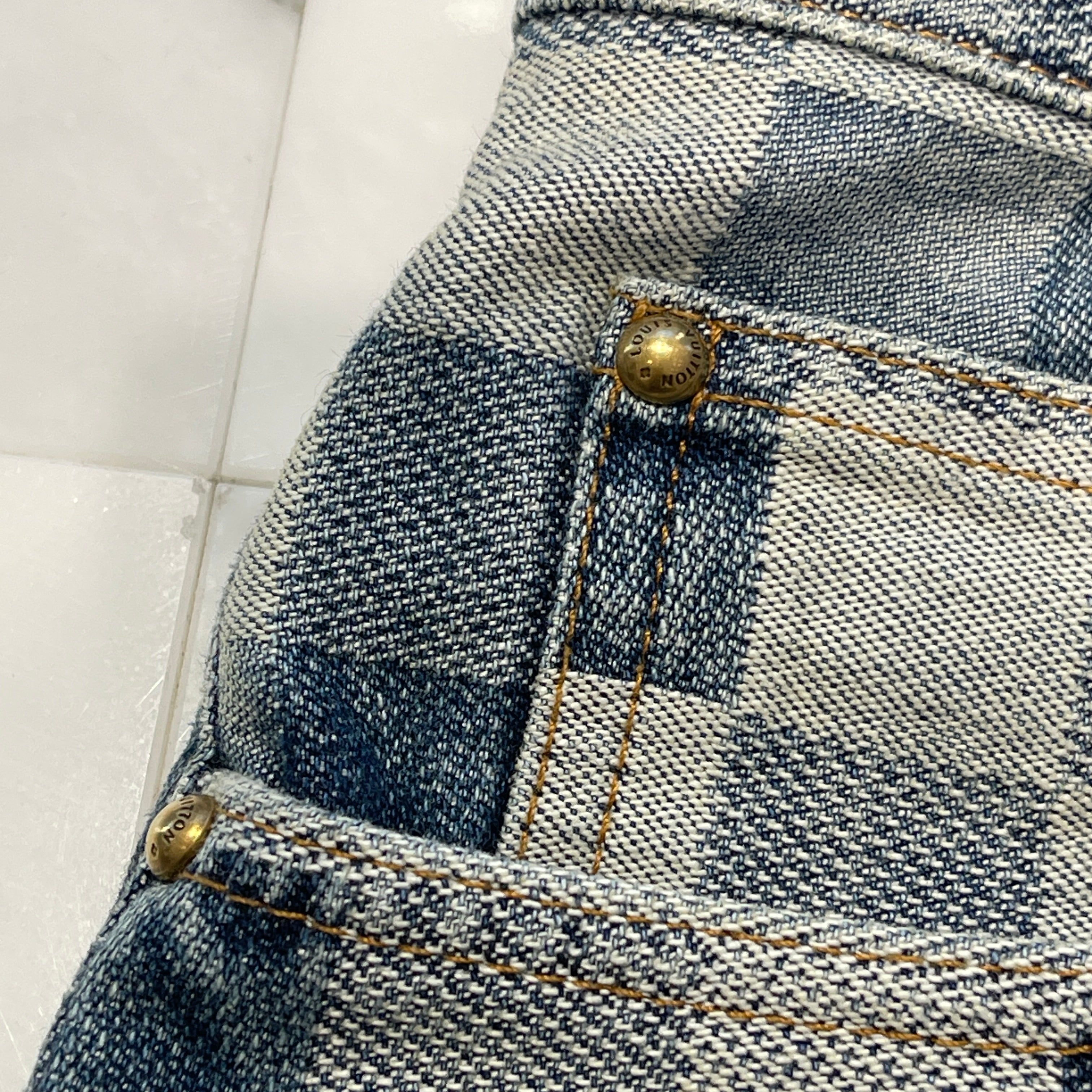 LOUIS VUITTON 2024SS Damier Skate Denim Pants 1AFIA7 Size 32 ルイヴィトン ダミエスケートデニムパンツ サイズ32